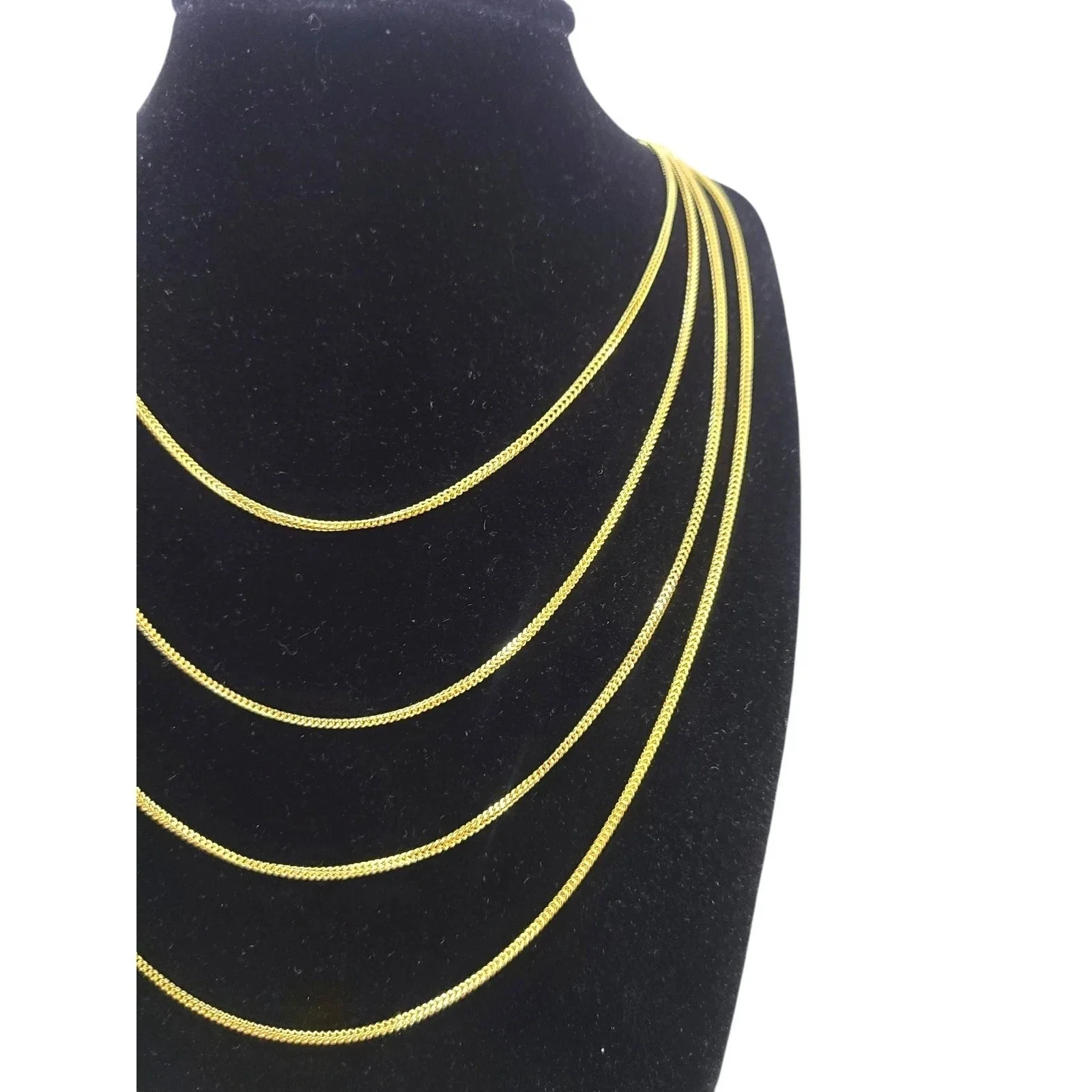 Real 18K Gold Slim Franco Chain 1mm Classic Necklace 16 18 20 22 Inch Women - Image 8