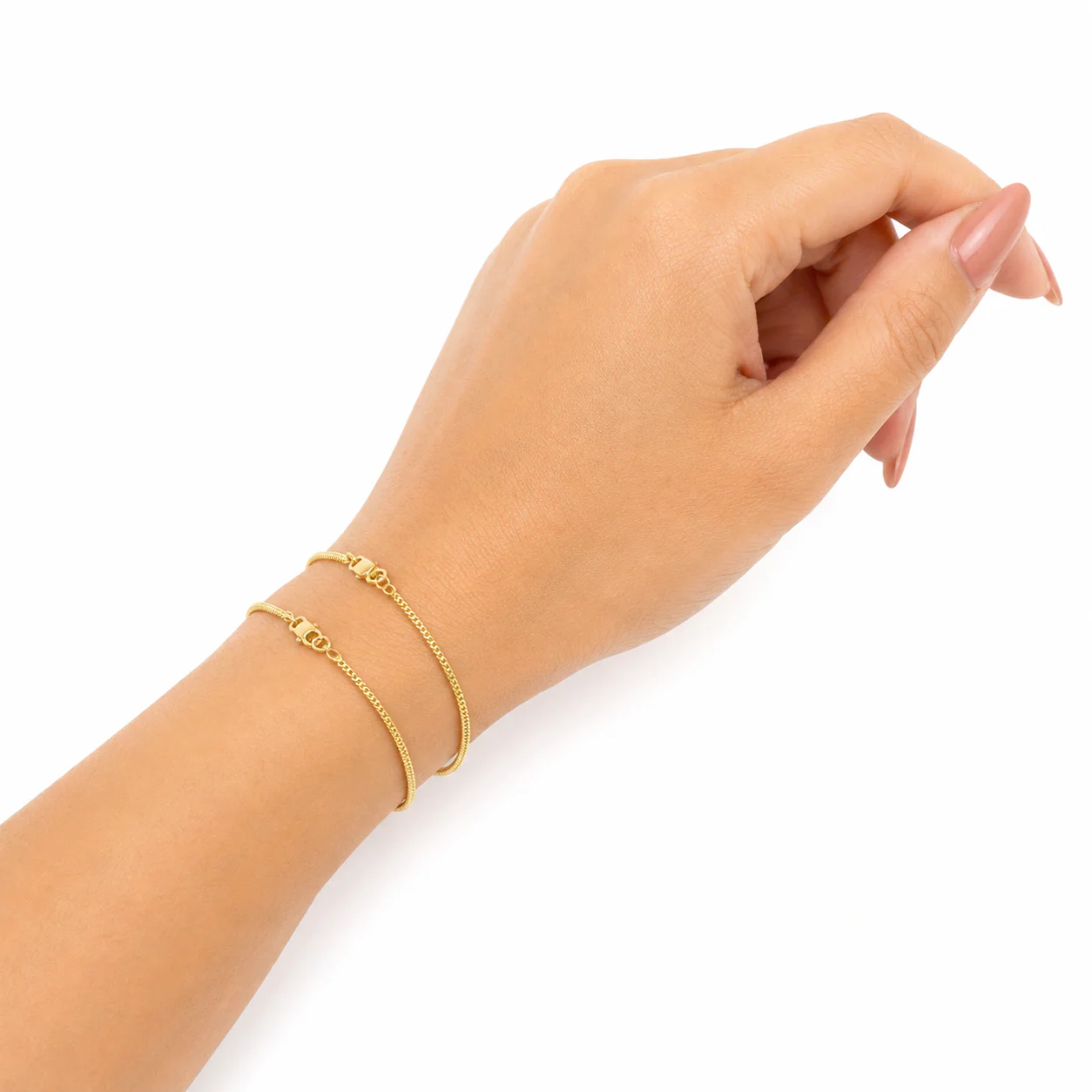 Real 18K Yellow Gold Franco Bracelet 1mm 7" 8" Ladies Dainty Thin Chain Jewelry