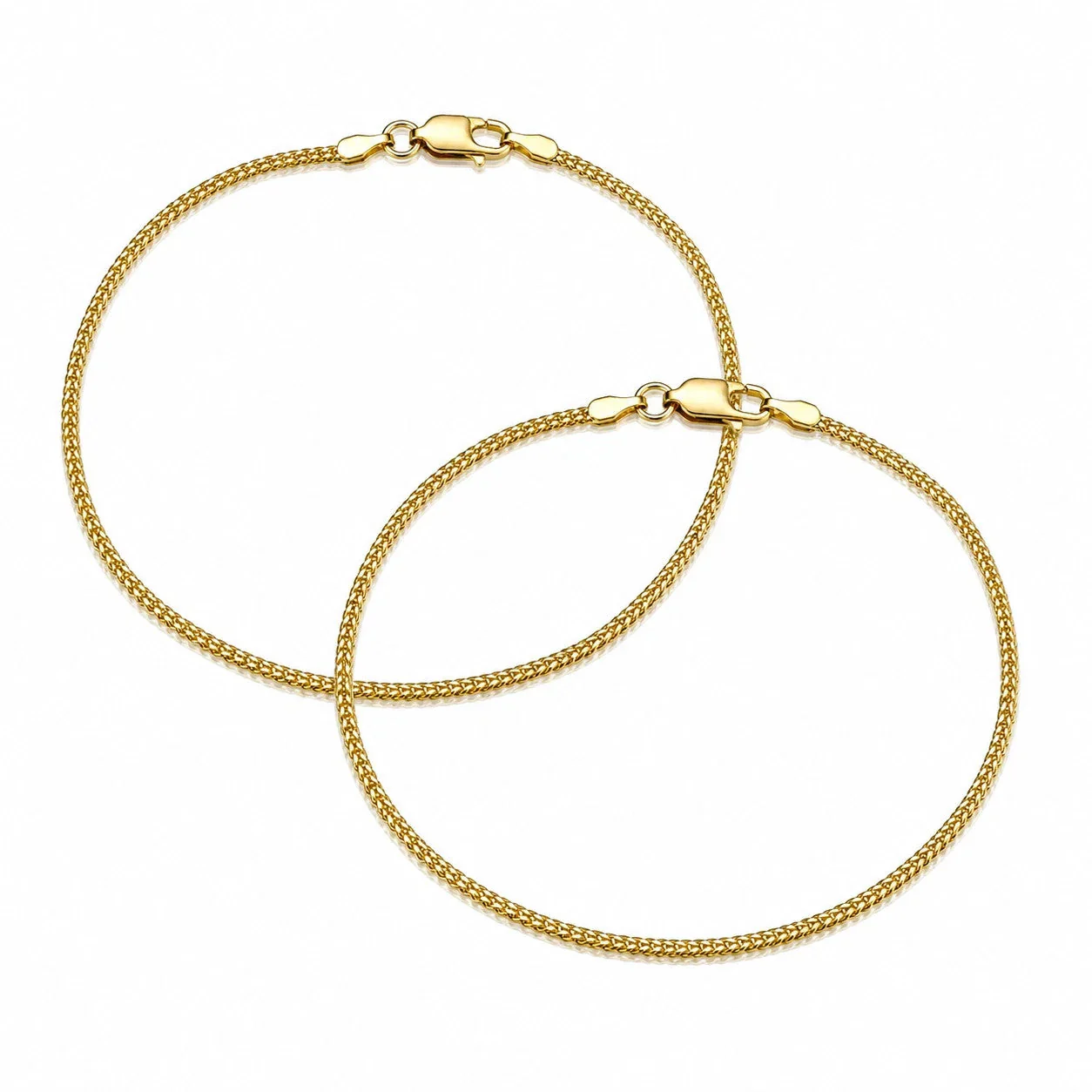 Real 18K Yellow Gold Franco Bracelet 1mm 7" 8" Ladies Dainty Thin Chain Jewelry - Image 4
