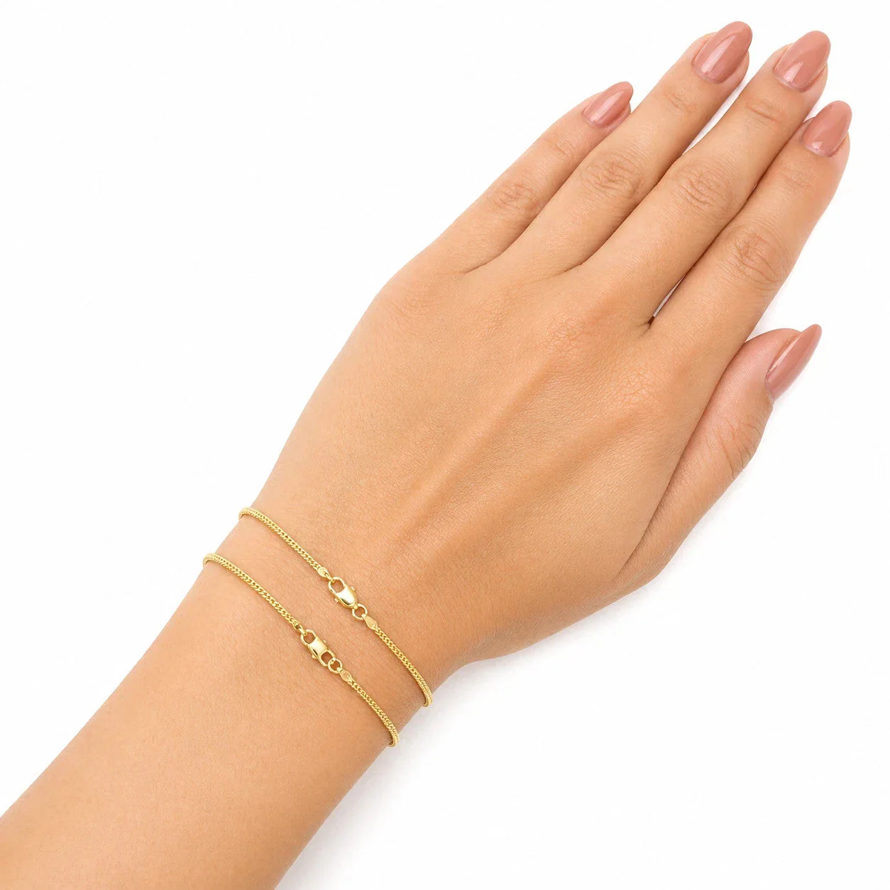 Real 18K Yellow Gold Franco Bracelet 1mm 7" 8" Ladies Dainty Thin Chain Jewelry - Image 5