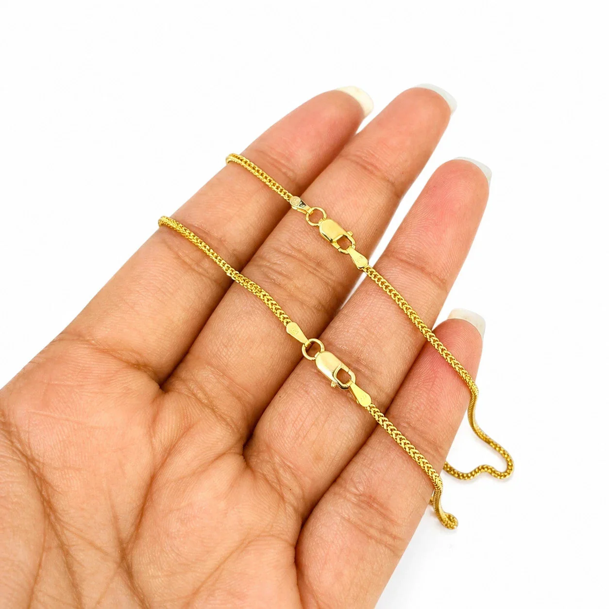 Real 18K Yellow Gold Franco Bracelet 1mm 7" 8" Ladies Dainty Thin Chain Jewelry - Image 7