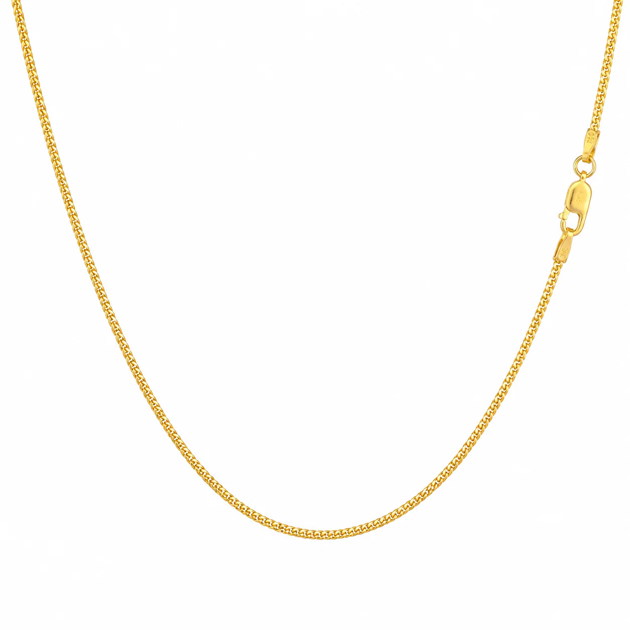 Real 18K Yellow Gold Franco Link Chain Choker Necklace 1mm 22 Inch Women - Image 3