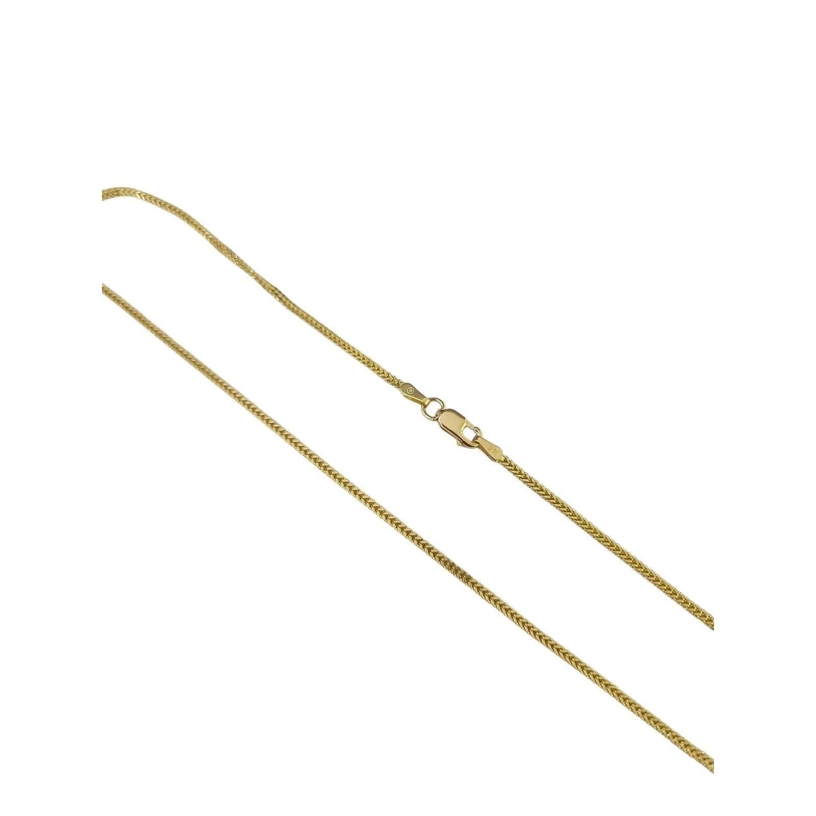 Real 18K Yellow Gold Franco Link Chain Choker Necklace 1mm 22 Inch Women - Image 5
