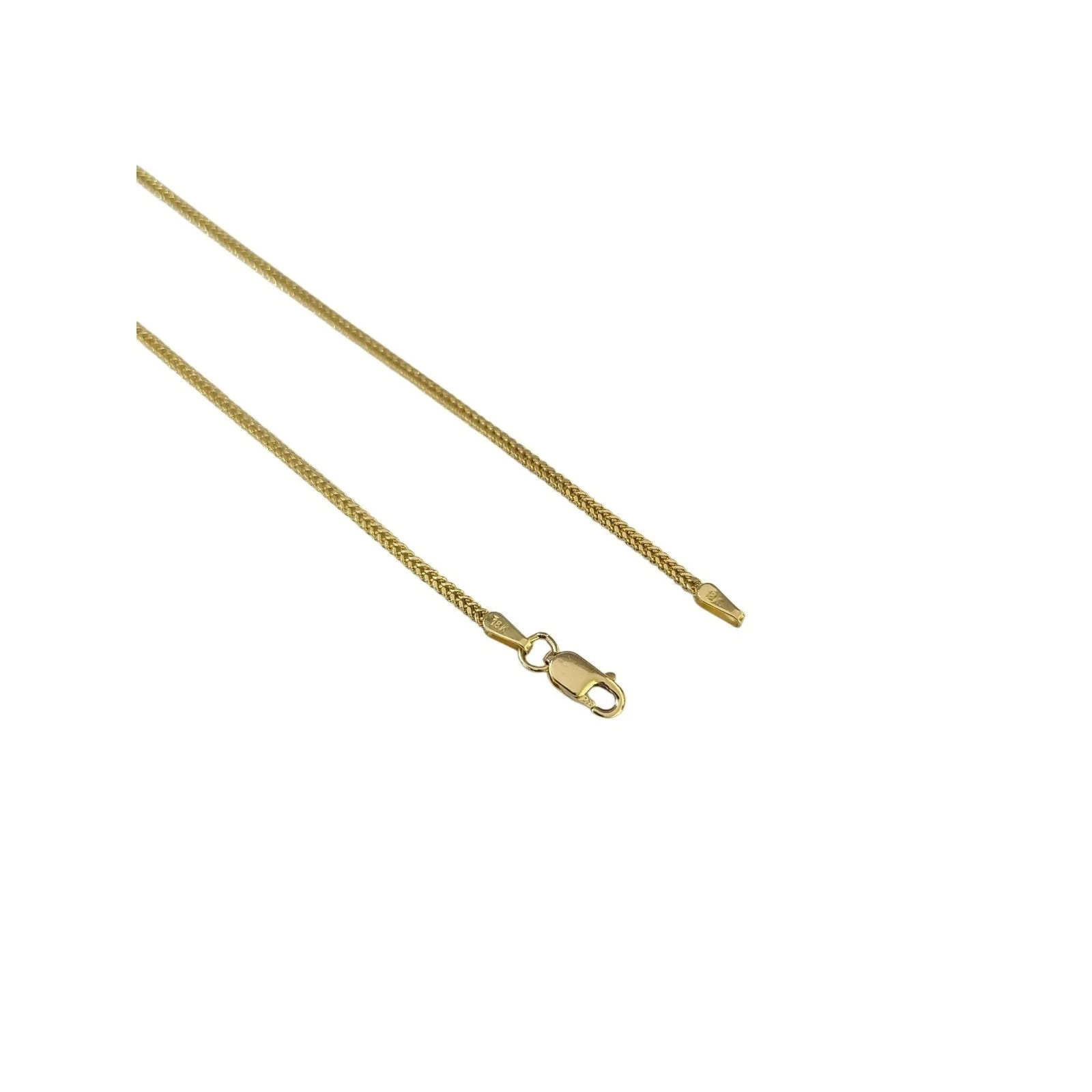 Real 18K Yellow Gold Franco Link Chain Choker Necklace 1mm 22 Inch Women - Image 8