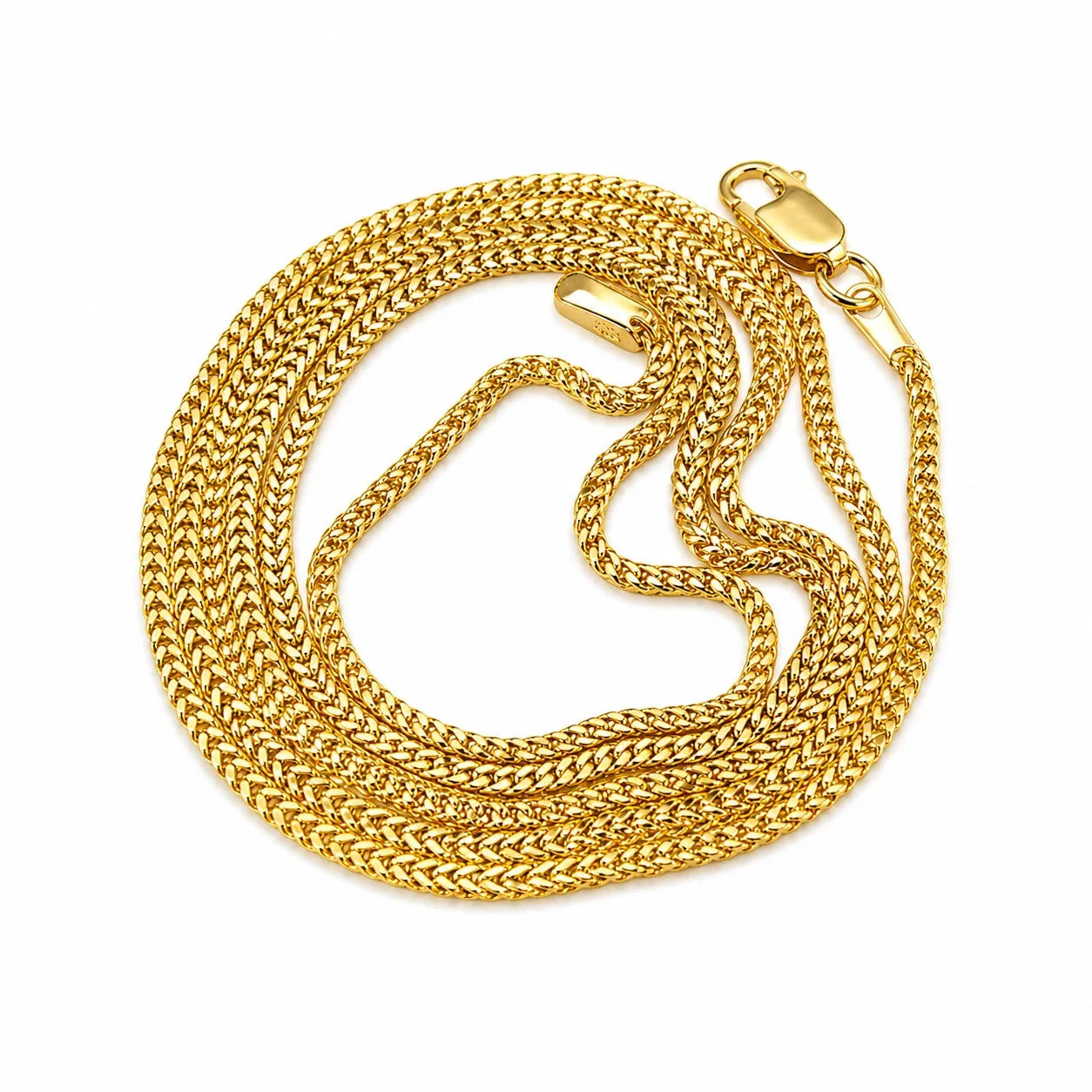 Real 18K Yellow Gold Franco Link Chain Choker Necklace 1mm 22 Inch Women - Image 9