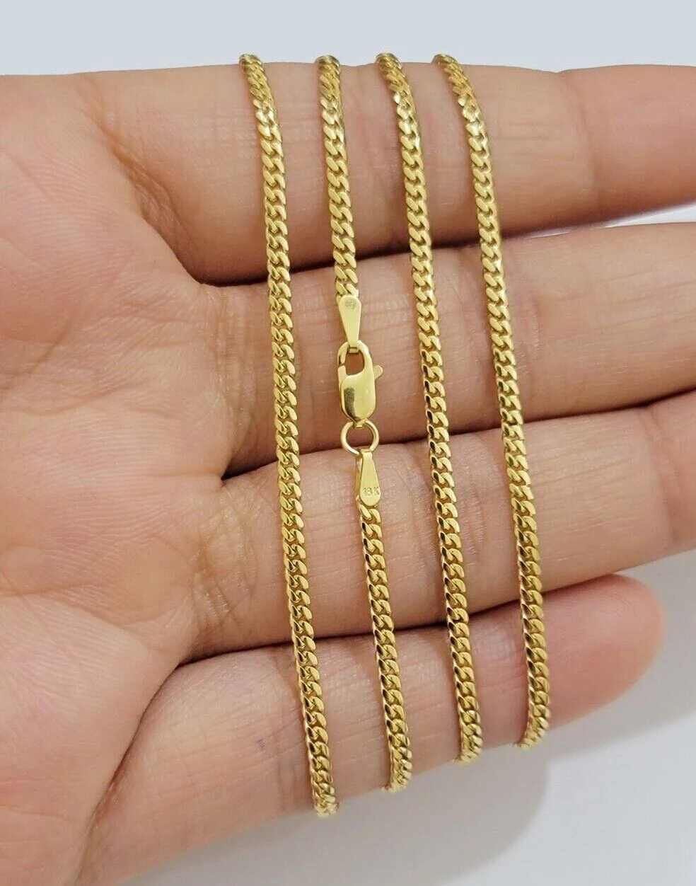 Real 18k Yellow Gold Miami Cuban Chain Necklace 3mm 18-24 Inches Men Women SOLID - Image 11