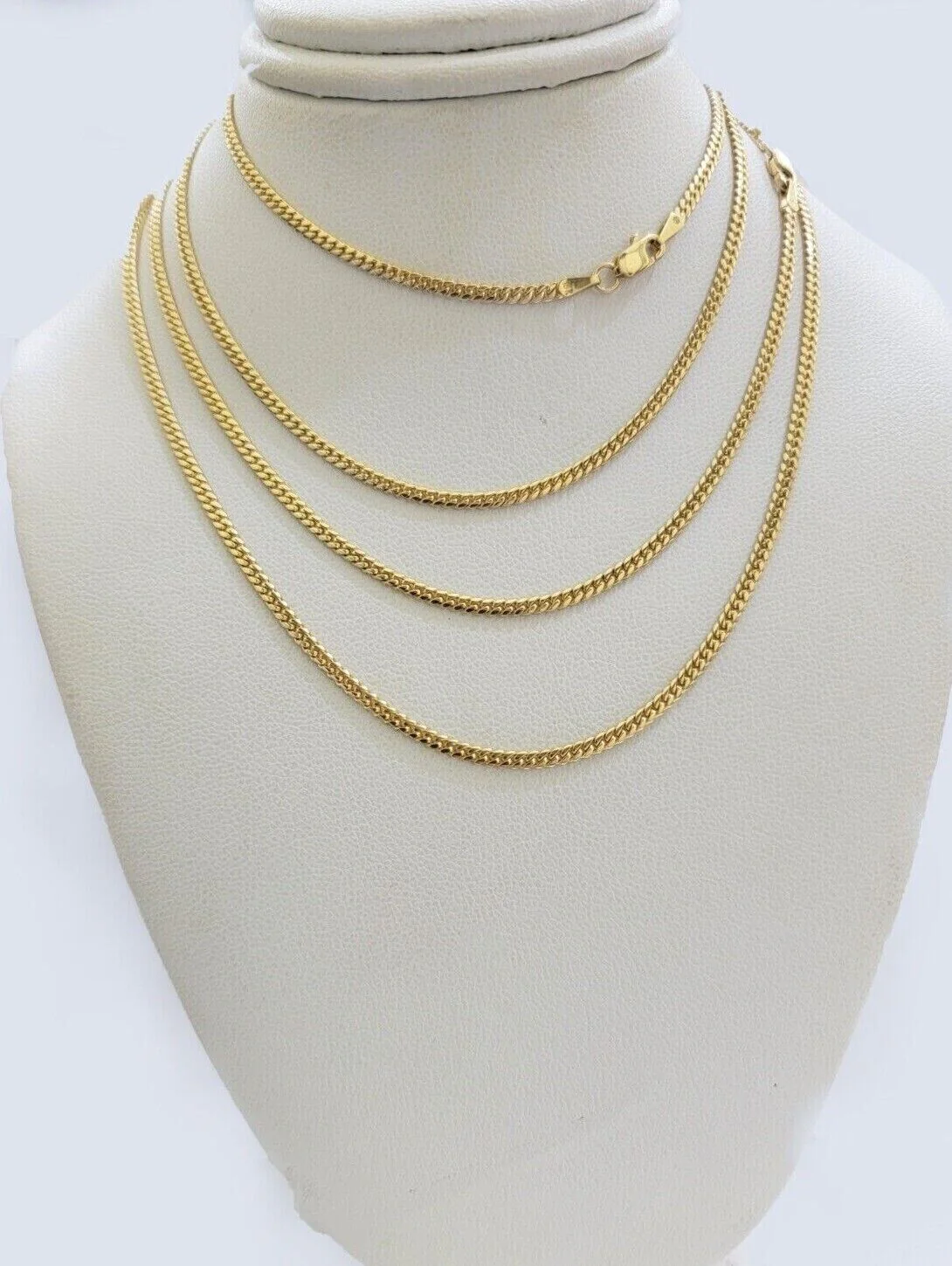 Real 18k Yellow Gold Miami Cuban Chain Necklace 3mm 18-24 Inches Men Women SOLID - Image 4