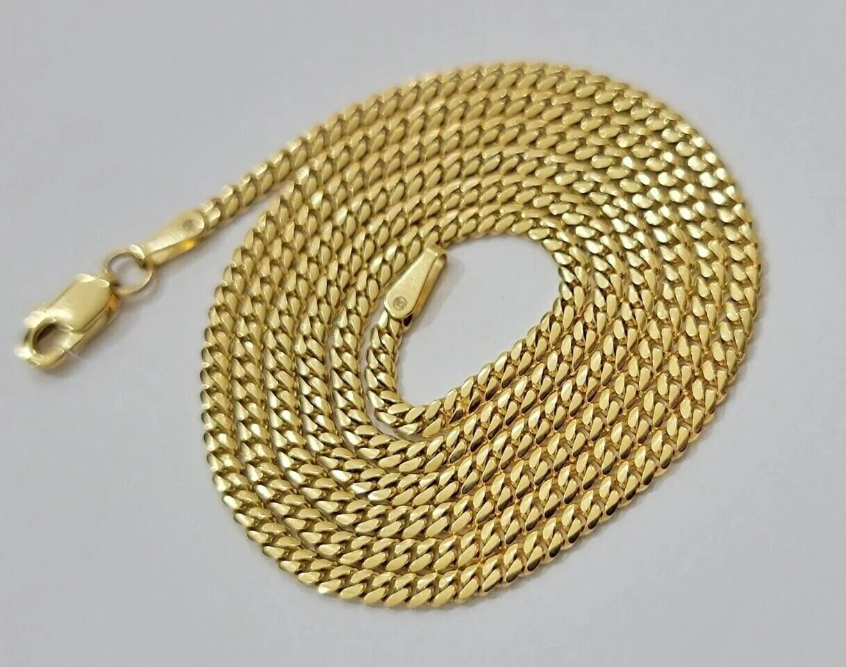 Real 18k Yellow Gold Miami Cuban Chain Necklace 3mm 18-24 Inches Men Women SOLID - Image 6