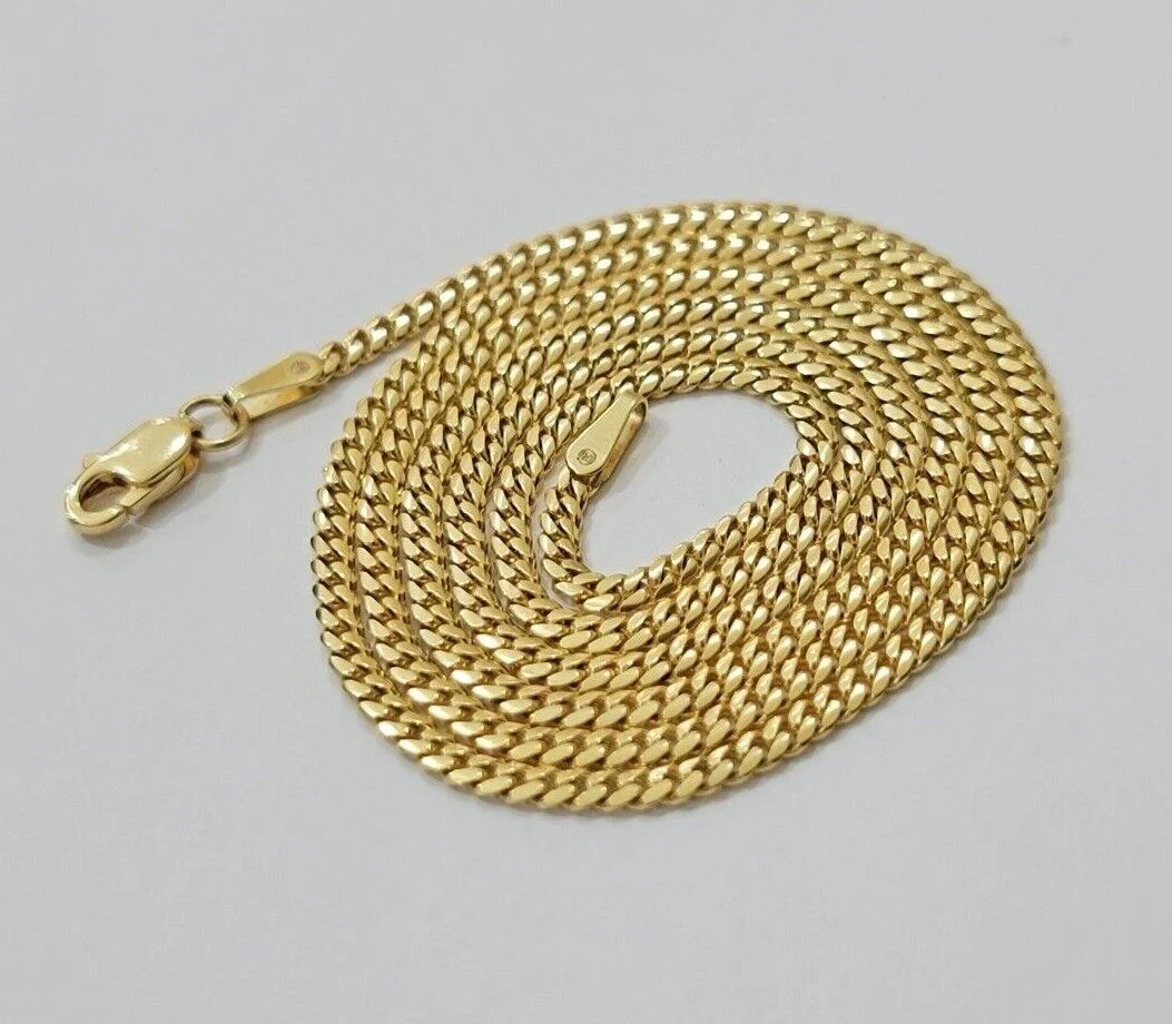 Real 18k Yellow Gold Miami Cuban Chain Necklace 3mm 18-24 Inches Men Women SOLID - Image 8