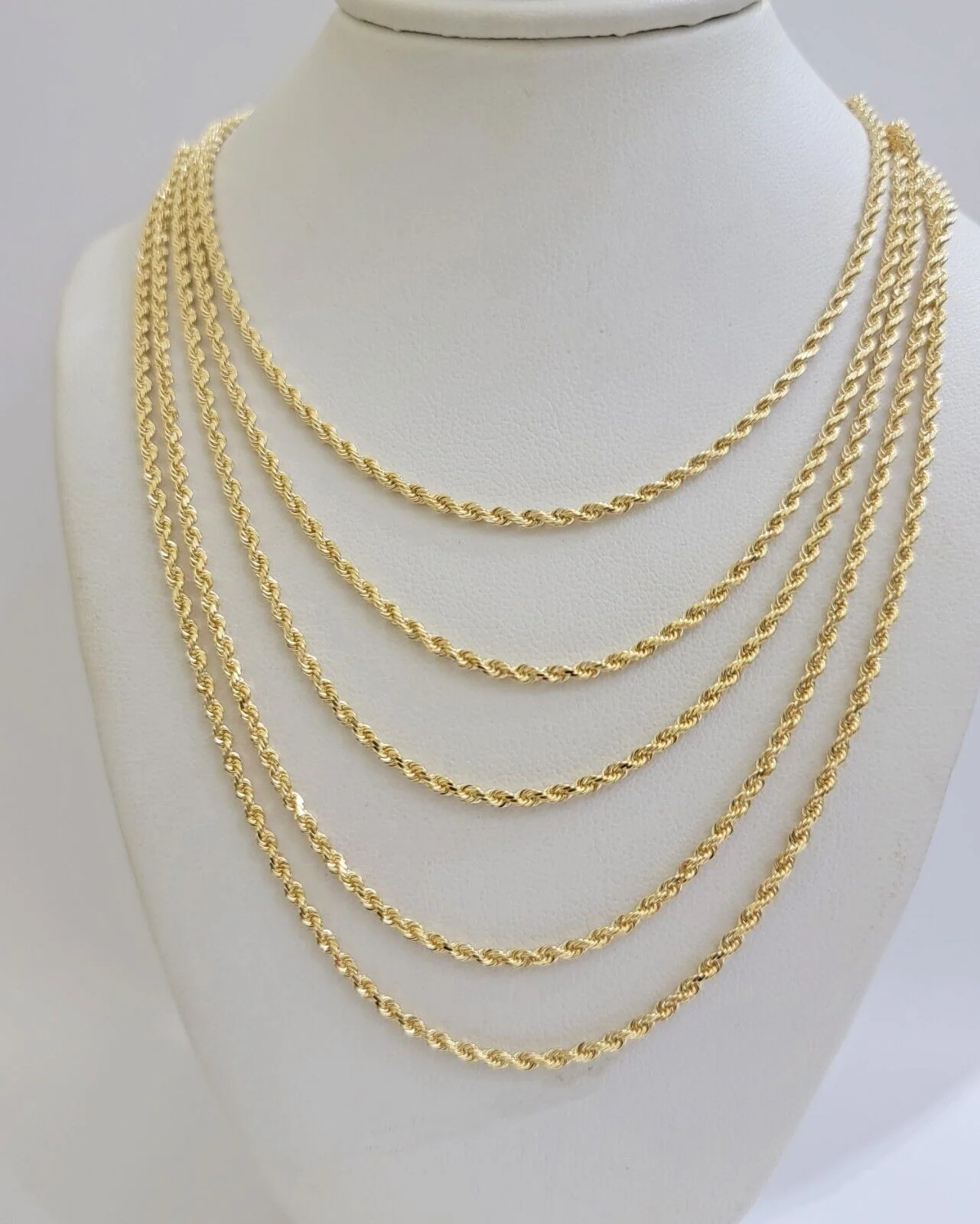 Real 18k Yellow Gold Rope Chain Necklace 20 Inch 2mm Men Women 18 KT SOLID, SALE - Image 10