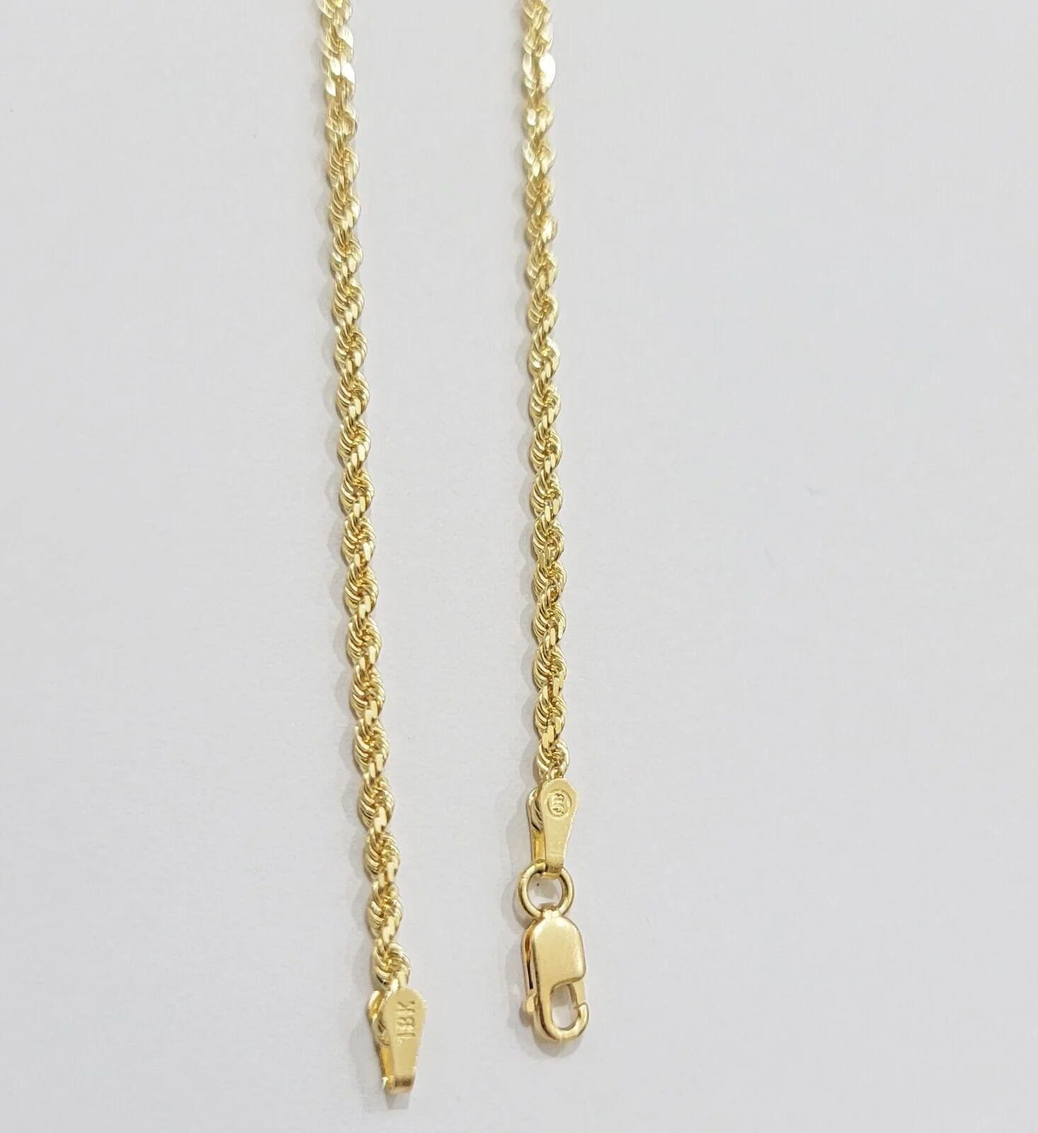 Real 18k Yellow Gold Rope Chain Necklace 22 Inch 2mm Solid 18 KT Men Women, SALE - Image 6