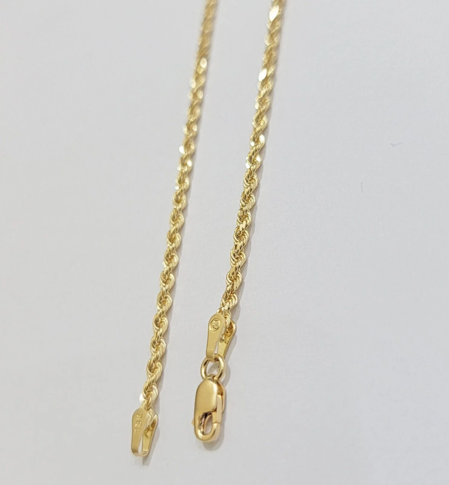 Real 18k Yellow Gold Rope chain necklace 2mm 16-24 Inch Men women SOLID HEAVY - Image 4