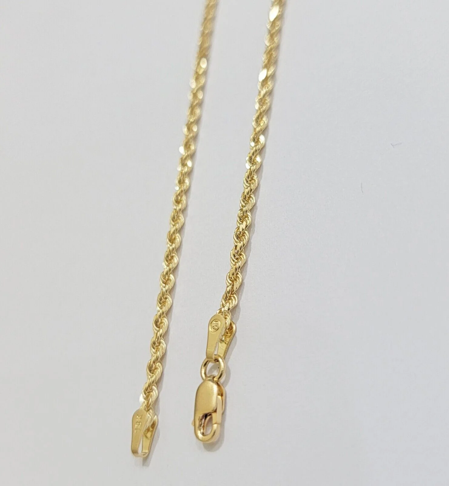 Real 18k Yellow Gold Rope Chain Necklace 2mm 18 Inch Ladies Women Solid 18 KT - Image 9