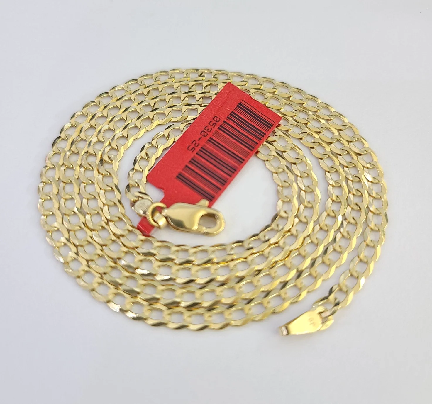 Real 18kt Cuban Curb Chain Necklace 3mm 22 Inch Yellow Gold Men Women SOLID - Image 7