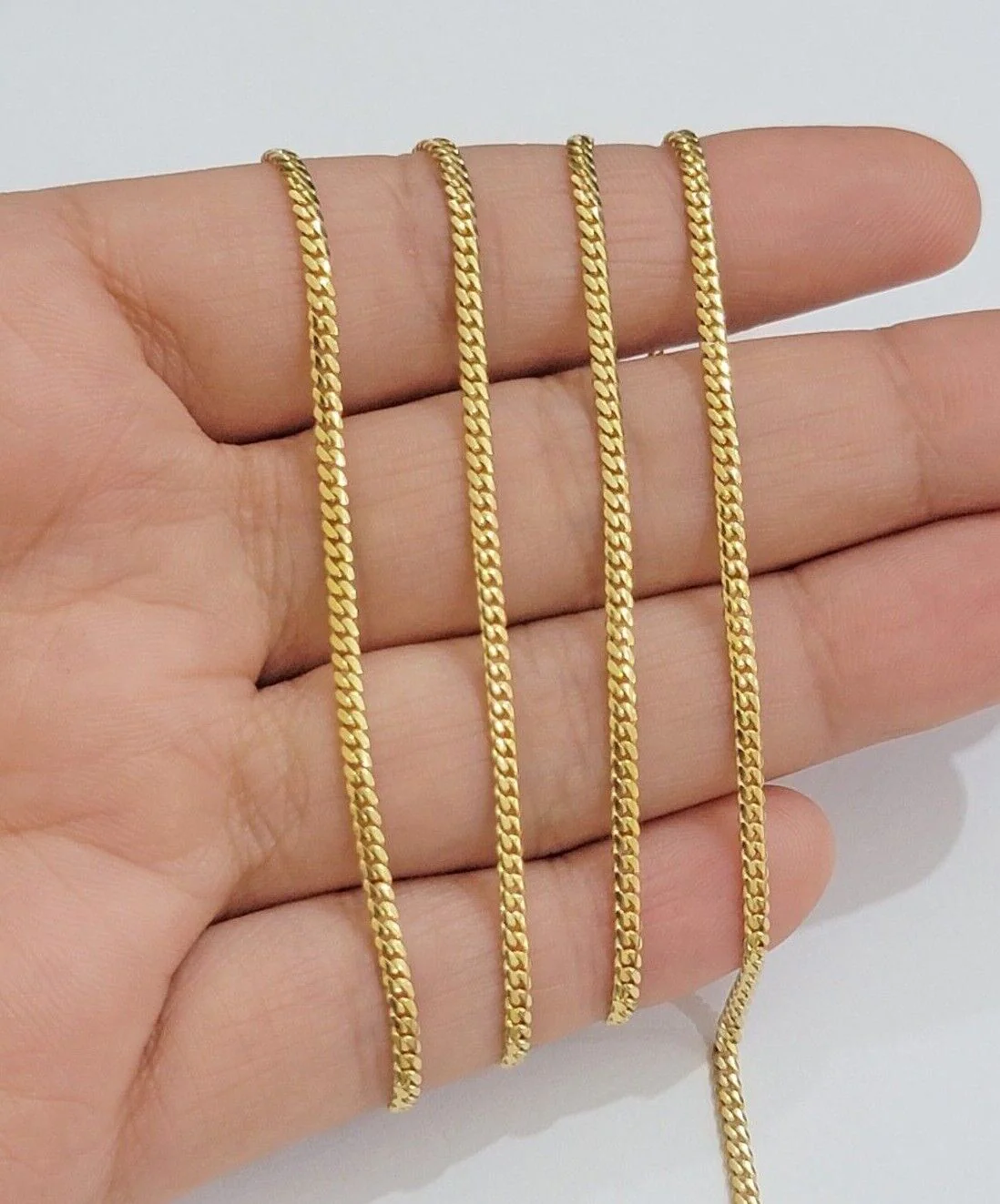Real 18kt Yellow Gold Miami Cuban Chain Necklace 3mm 18 Inch Men Women SOLID NEW - Image 7