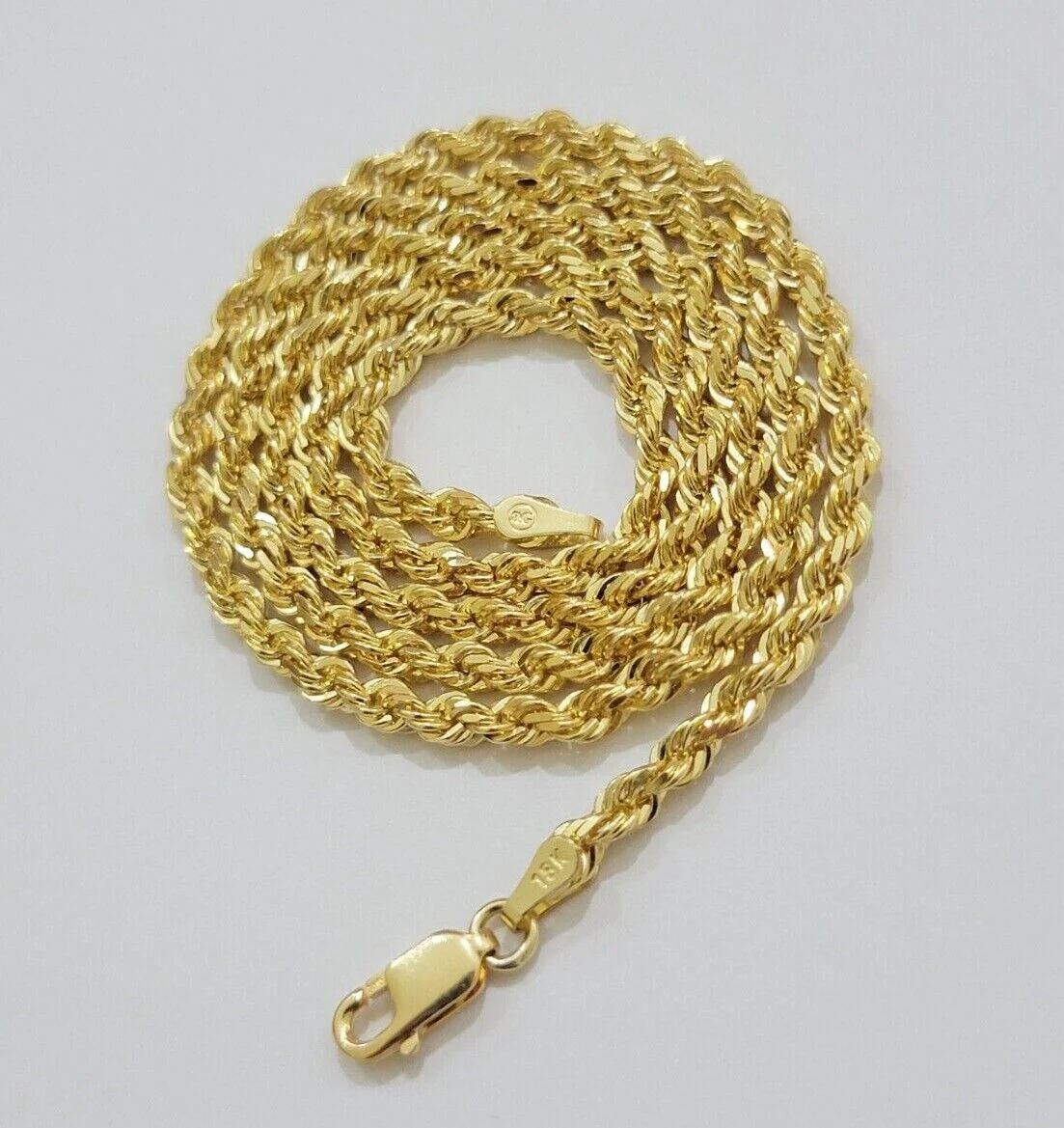 Real 18kt Yellow Gold Rope Chain Necklace 3mm 20' Inch Men Women SOLID HEAVY 18k - Image 10