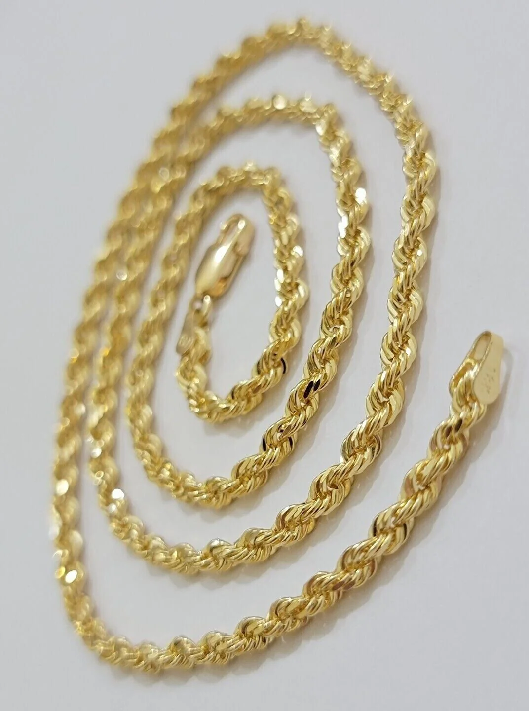 Real 18kt Yellow Gold Rope Chain Necklace 3mm 20' Inch Men Women SOLID HEAVY 18k - Image 4