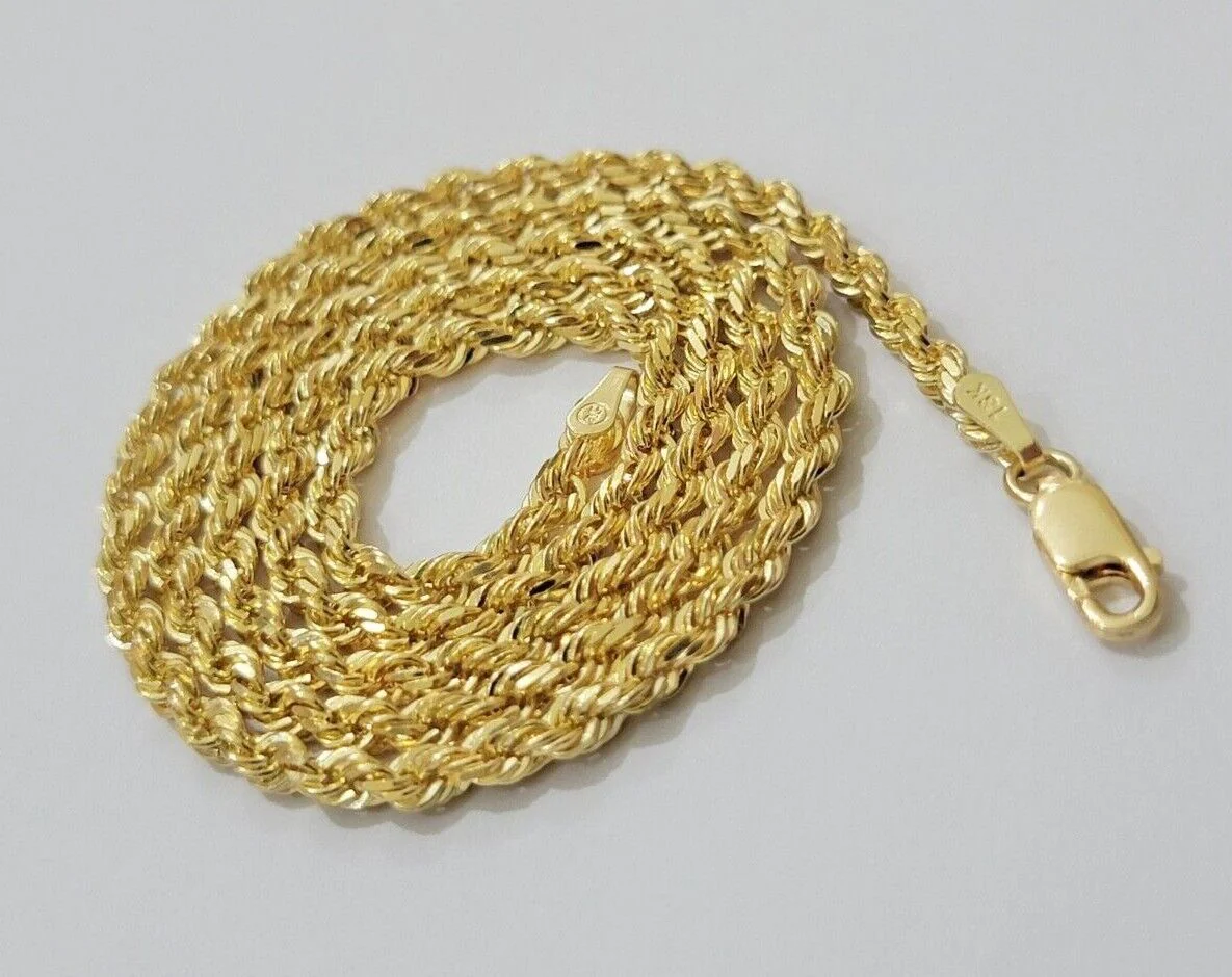 Real 18kt Yellow Gold Rope Chain Necklace 3mm 20' Inch Men Women SOLID HEAVY 18k - Image 8