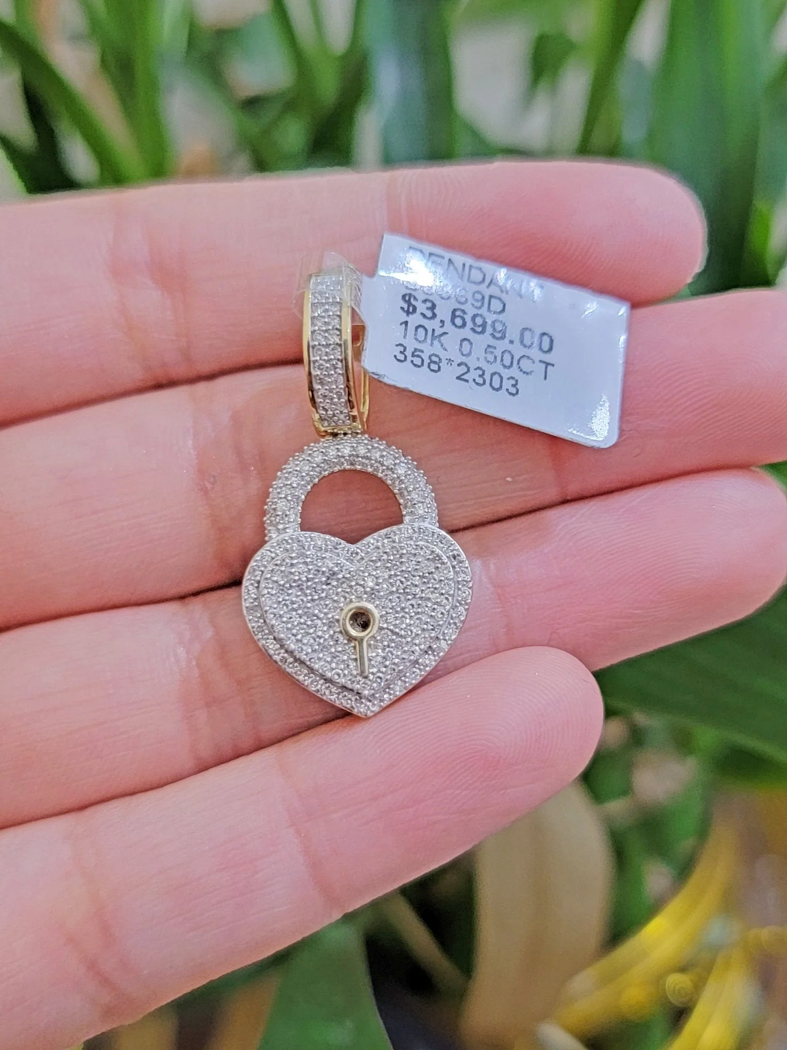 Real Diamond Heart Key charm pendant Real 10k gold 1/2 Natural Diamonds For Men Women - Image 3