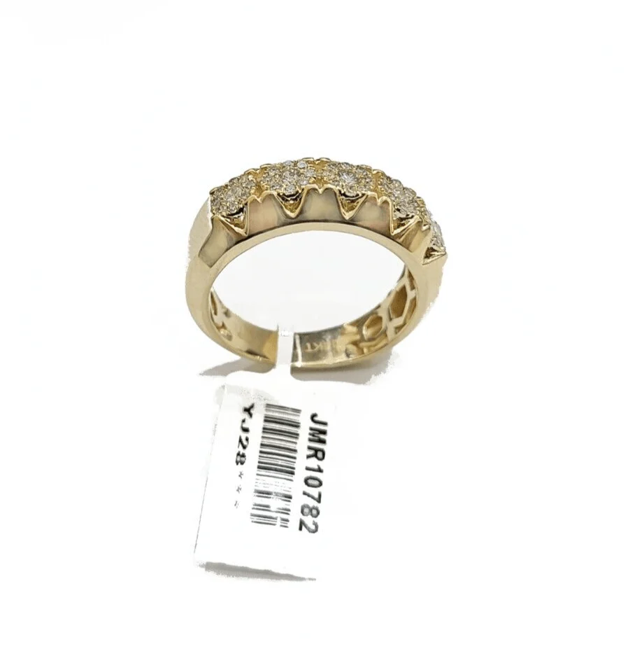 Real Diamond Mens Ring 14k Real Gold Band 14kt Yellow Gold 10" Genuine Diamonds - Image 5