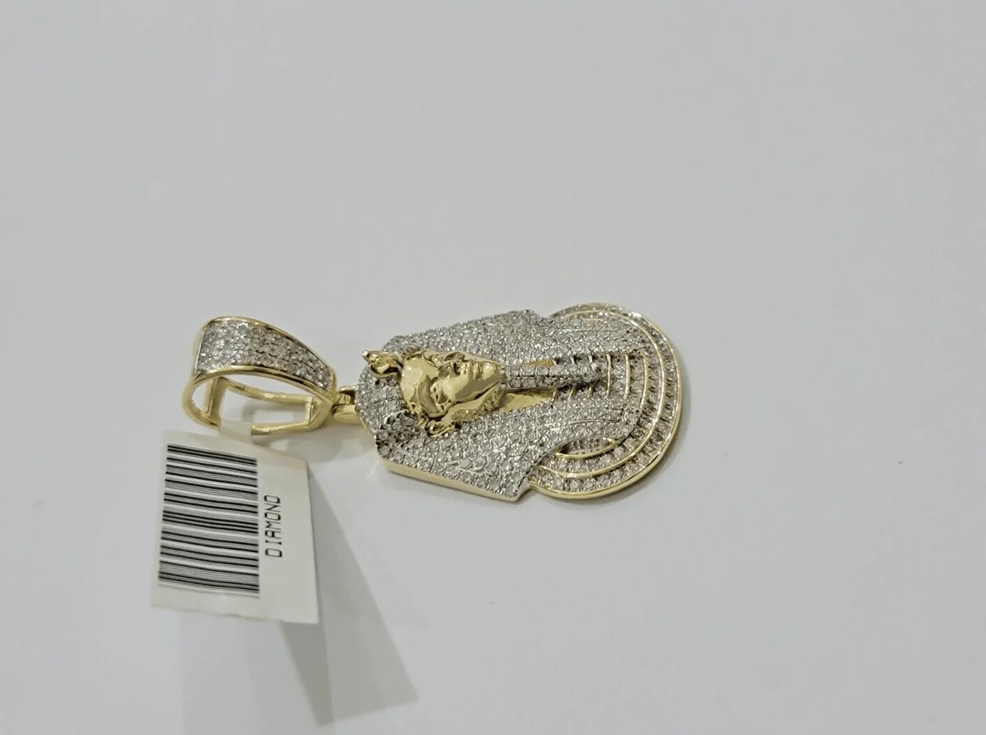 Real Diamond Pharoah Charm Pendant 10k Yellow Gold 0.85 CT Natura Chain Necklace - Image 4