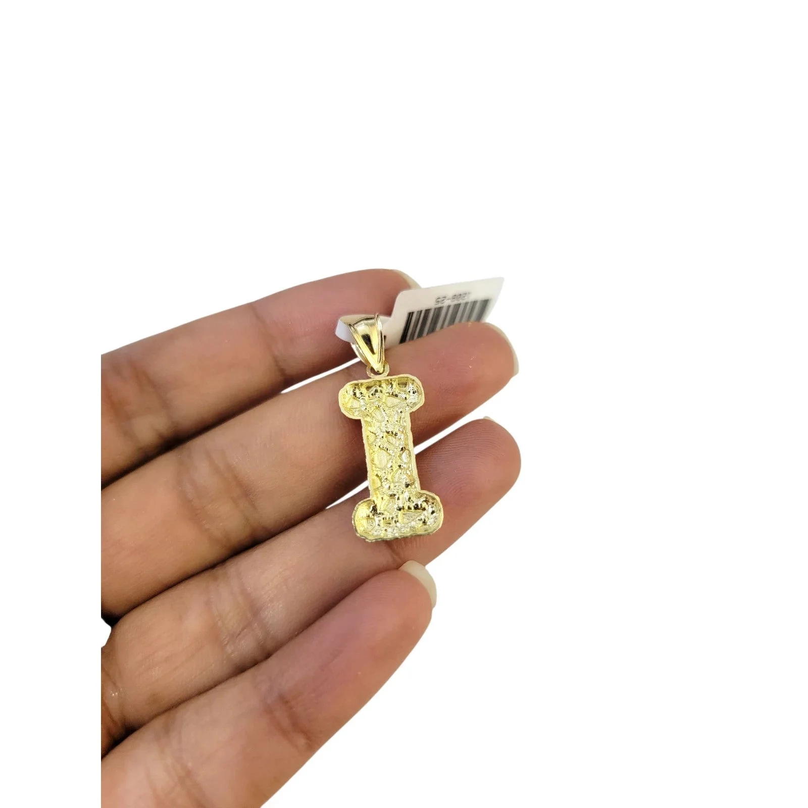 Real Gold 10k Chain Pendant SET I Initial Charm Miami Cuban Link Necklace 2.5mm - Image 6