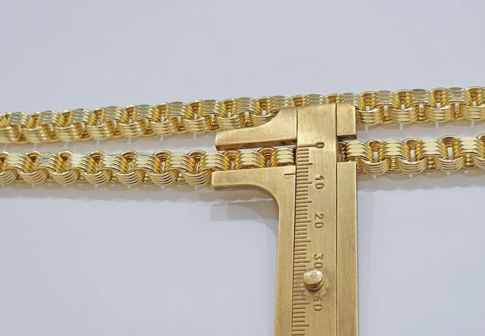 Real Gold Box Byzantine Chain Necklace 7.5mm 10K Yellow 24 Inches Men 10KT SALE - Image 7