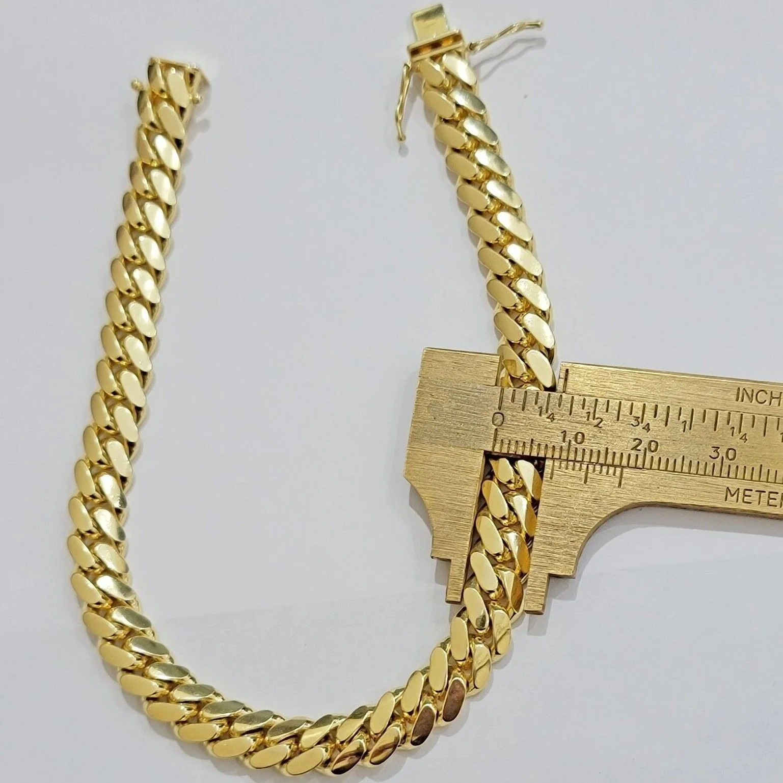 Solid 10k Gold Bracelet 8mm Miami Cuban Link 9" Inch Box Clasp SOLID LINKS, Mens - Image 10