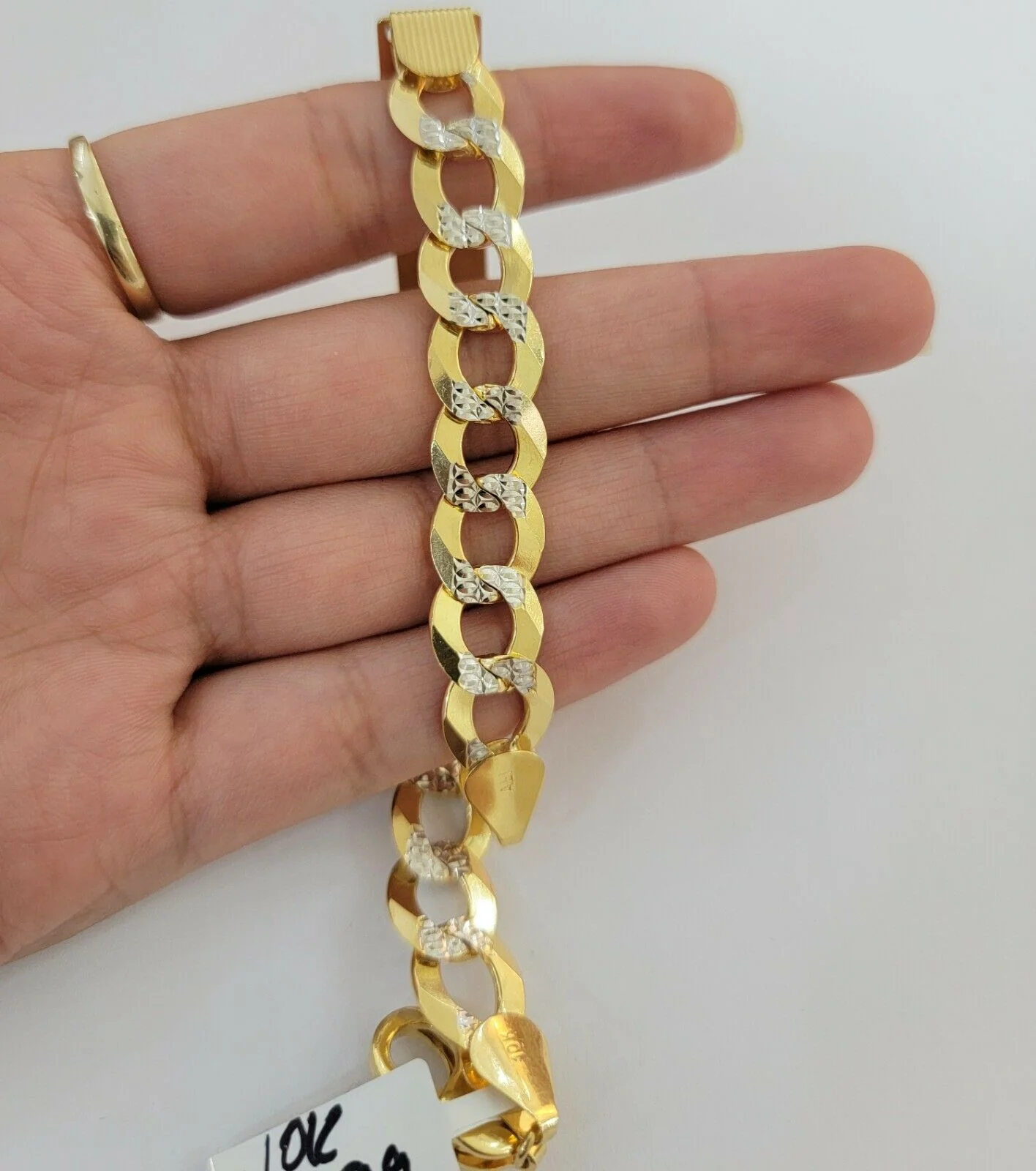 Solid 10k Gold Bracelet Id Cuban link 11mm 9" 10kt Yellow Gold Strong Link, REAL - Image 7