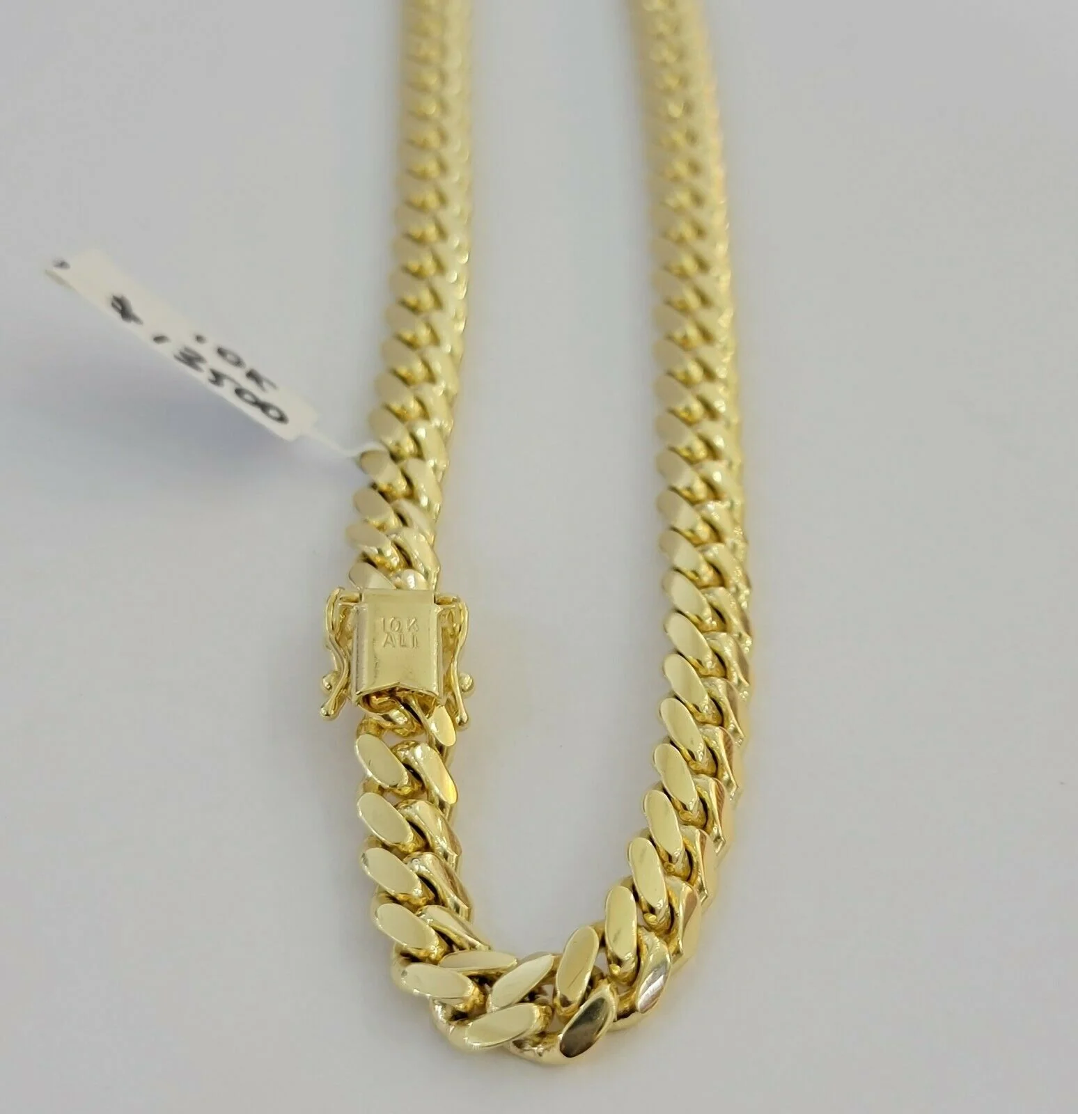 Solid 10k Gold Cuban Link Necklace 20" 7mm Chain Box Lock Real 10k Yellow Choker - Image 4