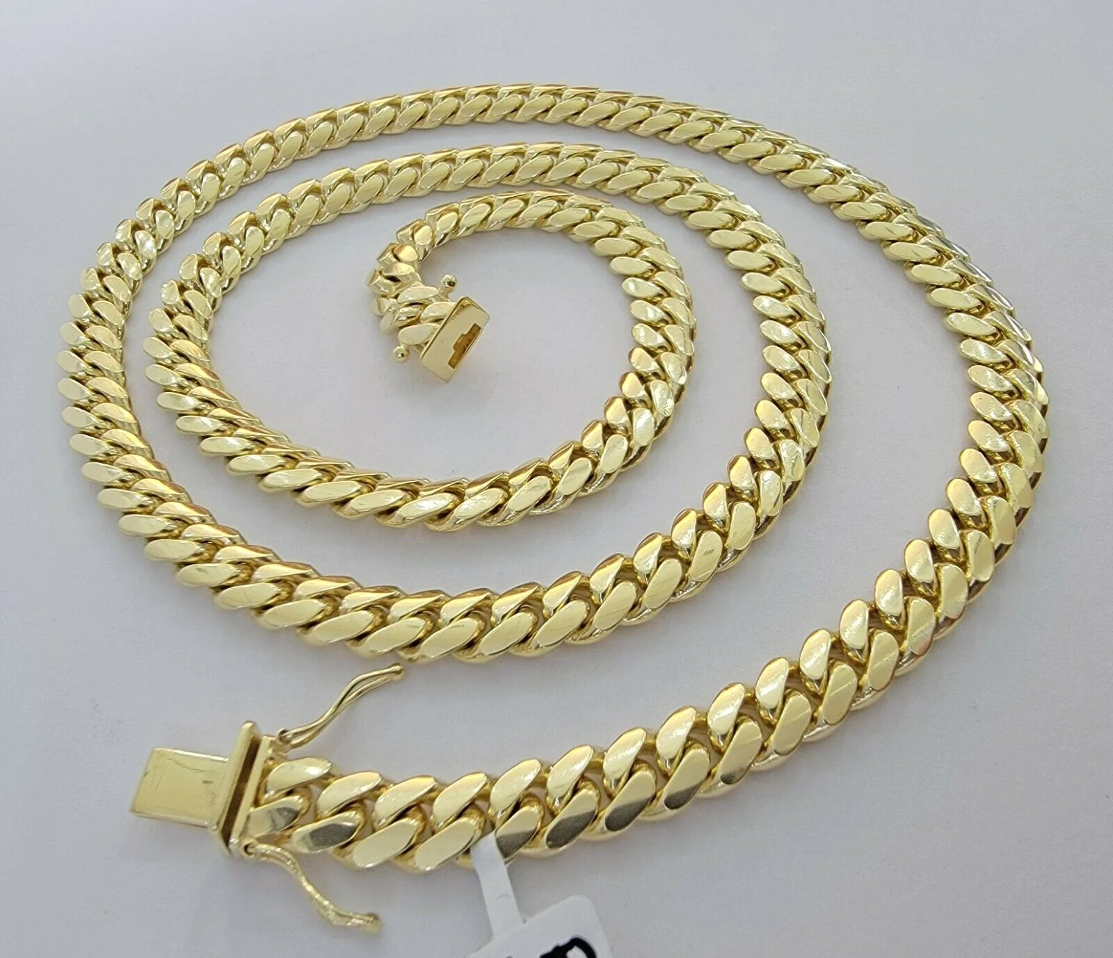 Solid 10k Gold Cuban Link Necklace 20" 7mm Chain Box Lock Real 10k Yellow Choker - Image 7