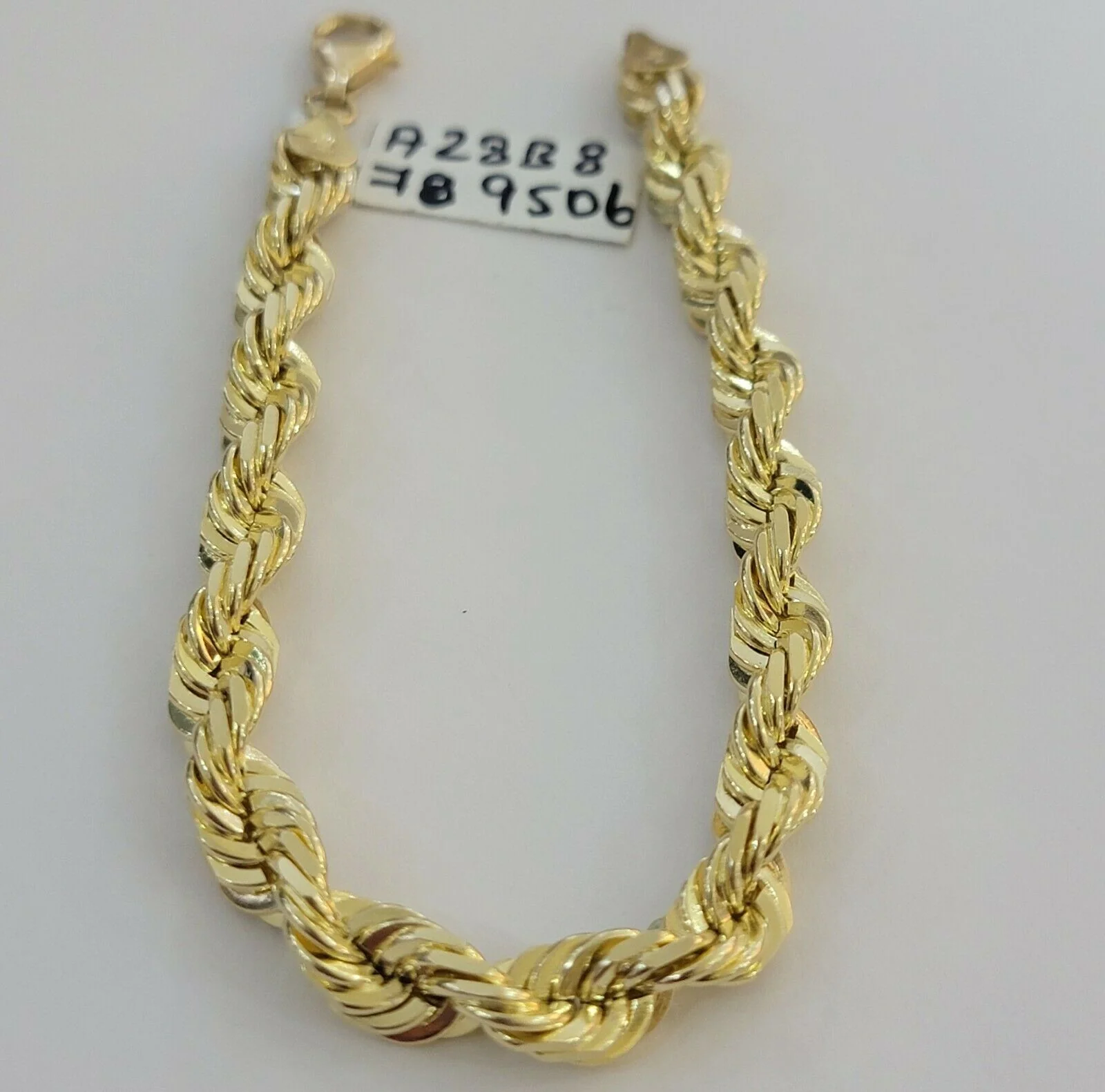 Solid 10k Real Gold Rope Bracelet 7mm 8" Inch 10kt Yellow Gold STRONG & HEAVY - Image 5