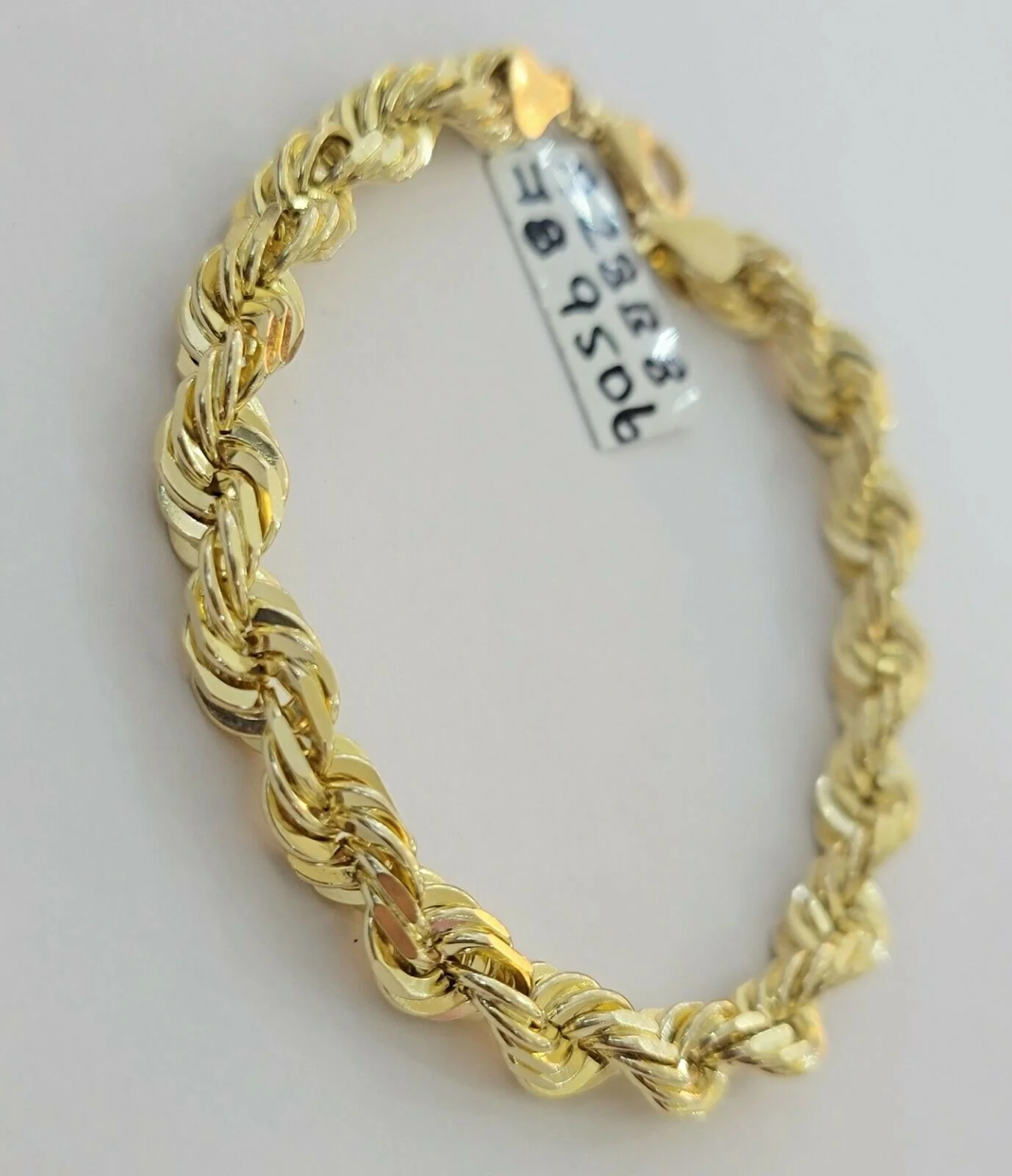 Solid 10k Real Gold Rope Bracelet 7mm 8" Inch 10kt Yellow Gold STRONG & HEAVY - Image 6