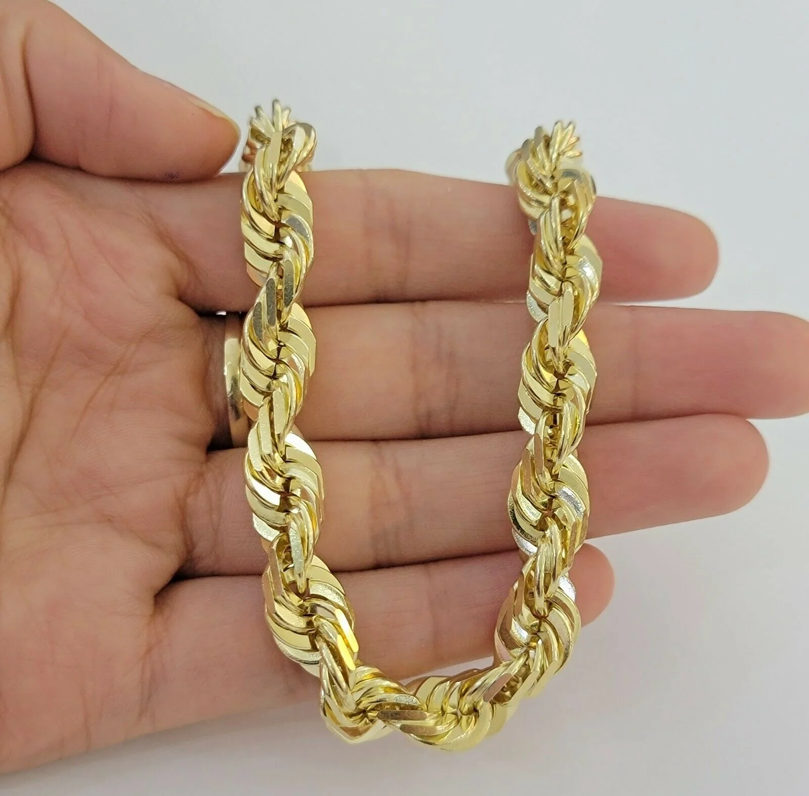 Solid 10k Real Gold Rope Bracelet Mens 10mm 9" Inch 10kt Yellow Gold THICK&HEAVY - Image 2