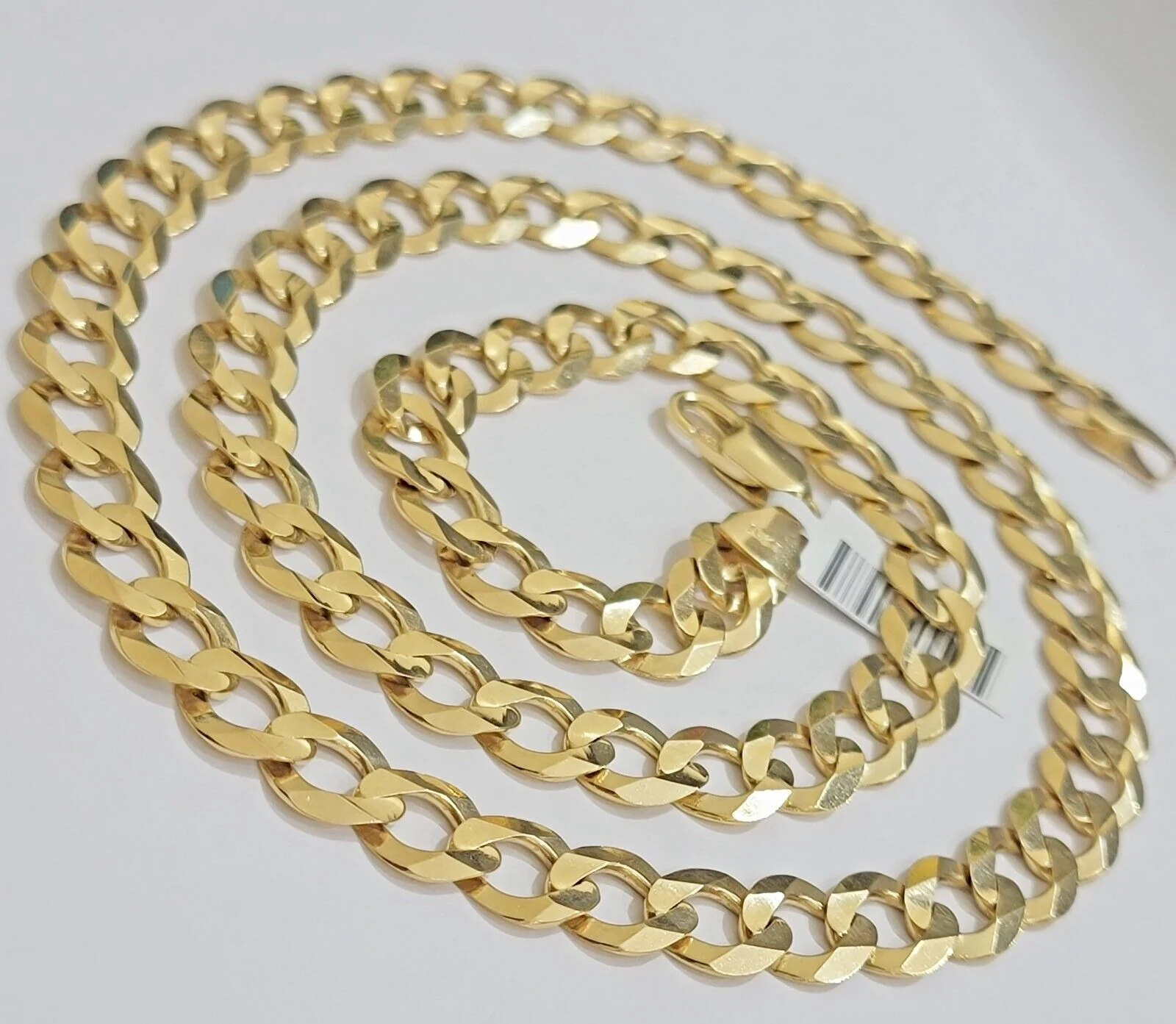 Solid 10K Yellow Gold 10mm Cuban Curb Link Chain Necklace 22 Inch Men, Real 10kt - Image 2