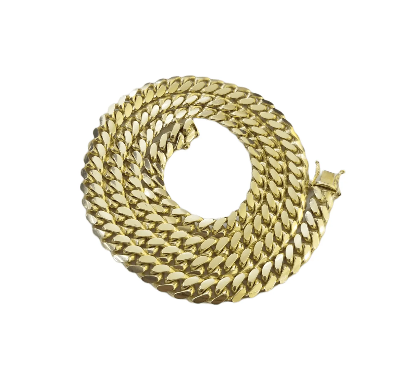 SOLID 10K Yellow Gold Miami Cuban Link Chain 24" 7mm Box Lock Necklace REAL - Image 2