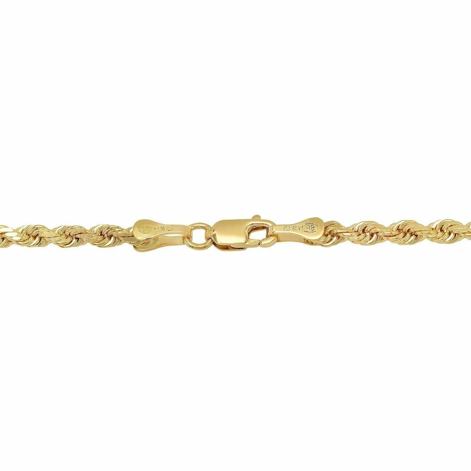 Solid 10k Yellow Gold Rope Chain 1mm-10mm Diamond Cut Pendant Necklace16"-30" - Image 5