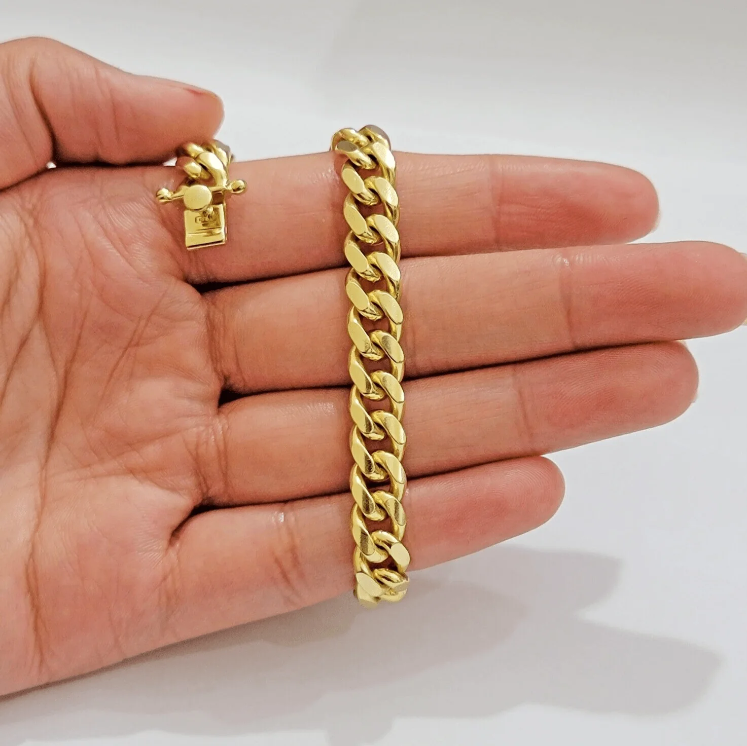 Solid 14k Gold Bracelet 7mm Miami Cuban Link 7.5 Inch Real 14kt Yellow Gold Mens - Image 2
