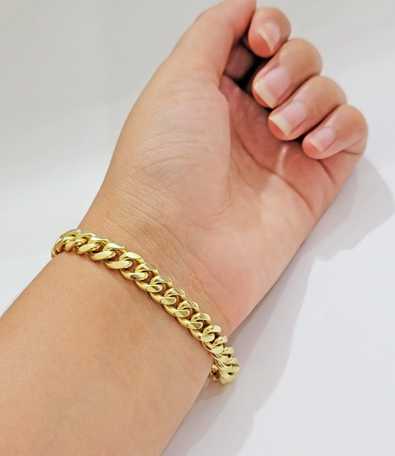 Solid 14k Gold Bracelet 7mm Miami Cuban Link 8" Inch Real 14kt Yellow Gold Mens - Image 2