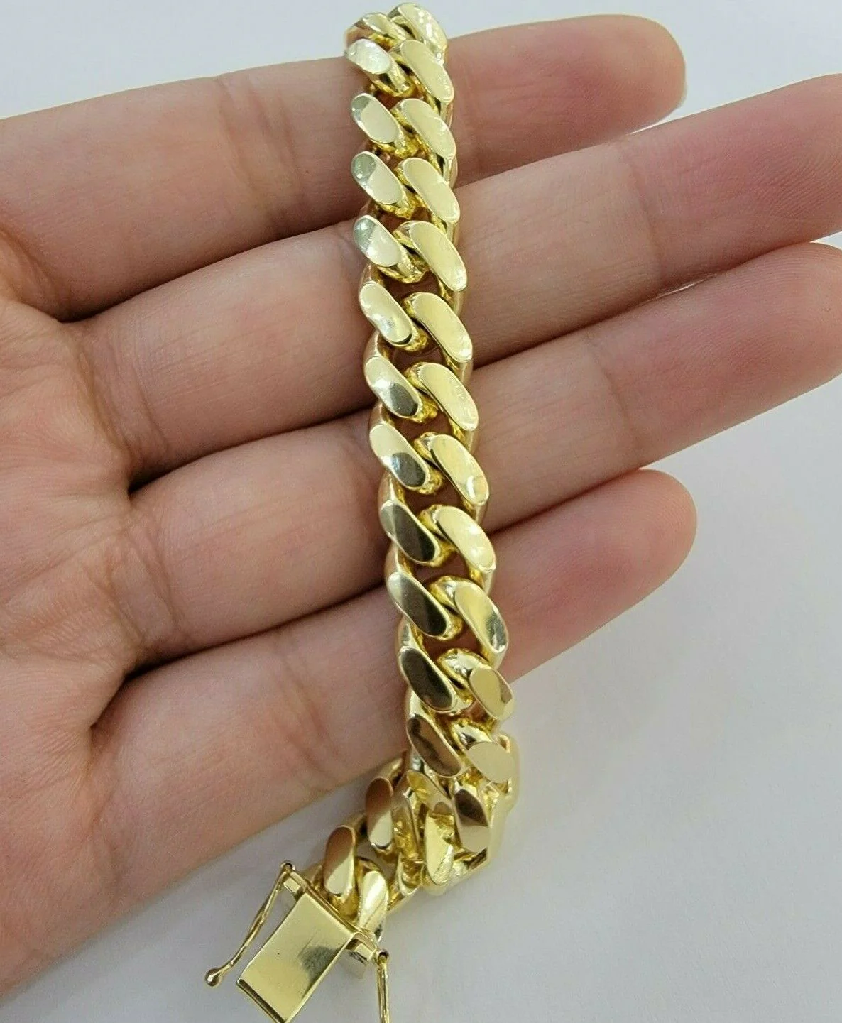 Solid 14k Gold Miami Cuban Link Bracelet 8.5" 9mm 14kt Yellow Gold Real 14kt MEN - Image 2