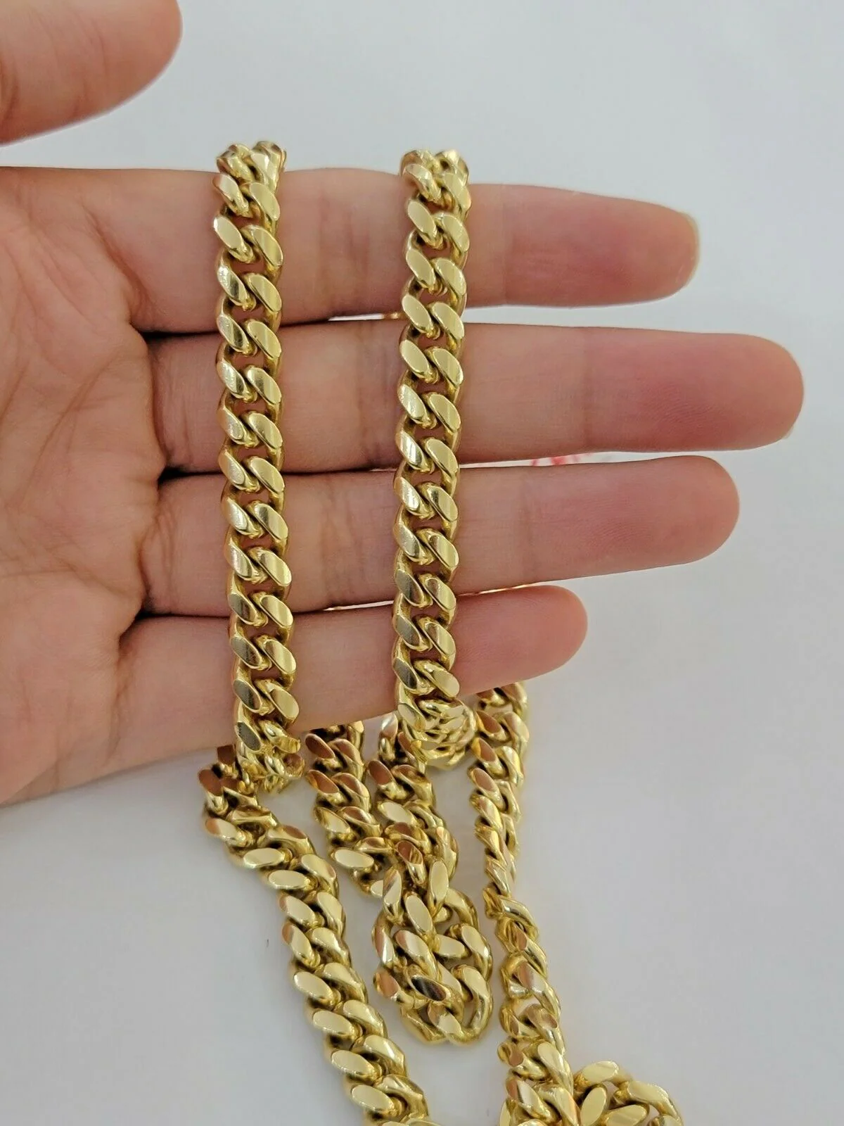 Solid 14k Gold Miami Cuban Link Chain Necklace 7mm 22" Men 14kt Yellow, SOLID - Image 3