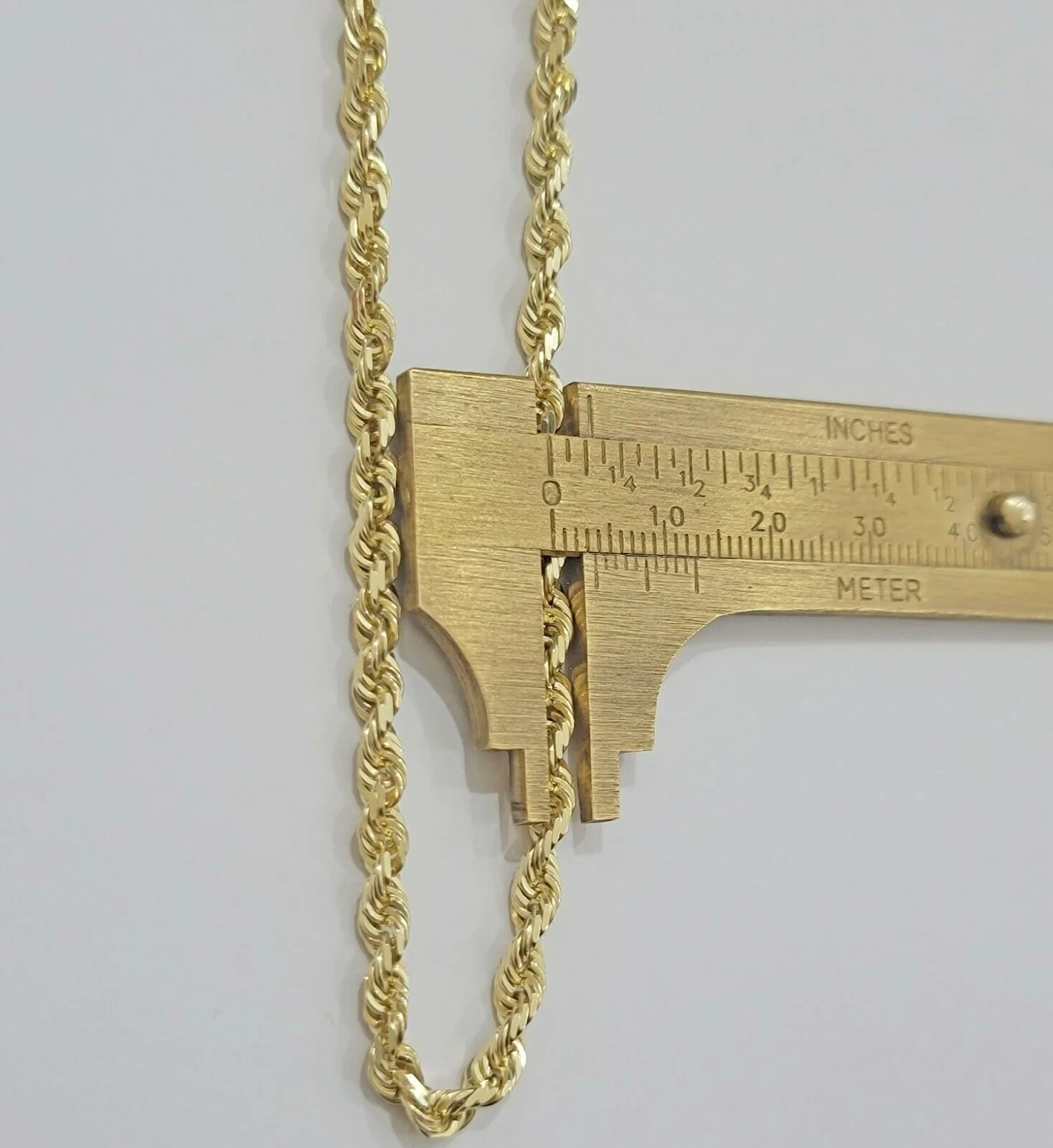 Solid 14k Gold Rope Chain Necklace 4mm 18"- 30" Inch REAL 14KT Yellow Gold - Image 7