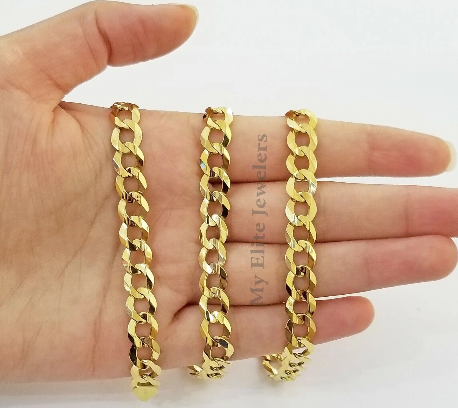 Solid 14k Yellow Gold Cuban Curb Link Chain 9mm Necklace 22" Real Gold Sale - Image 4