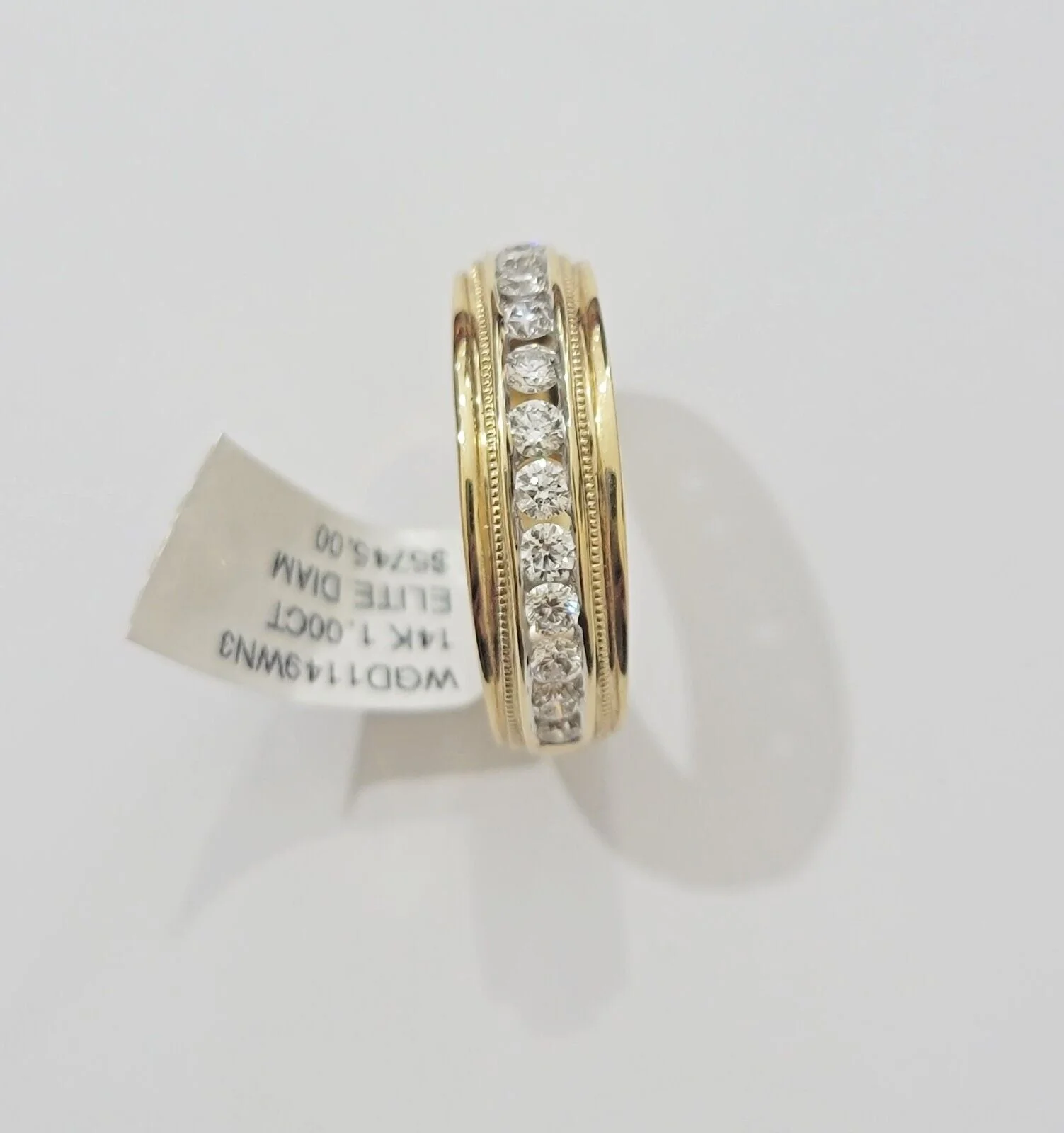 Solid 14k Yellow Gold Diamond Ring Men's Band 1CT Wedding Engagement, Genuine Ring Sizes 6,7,8,9,10,11 & 12