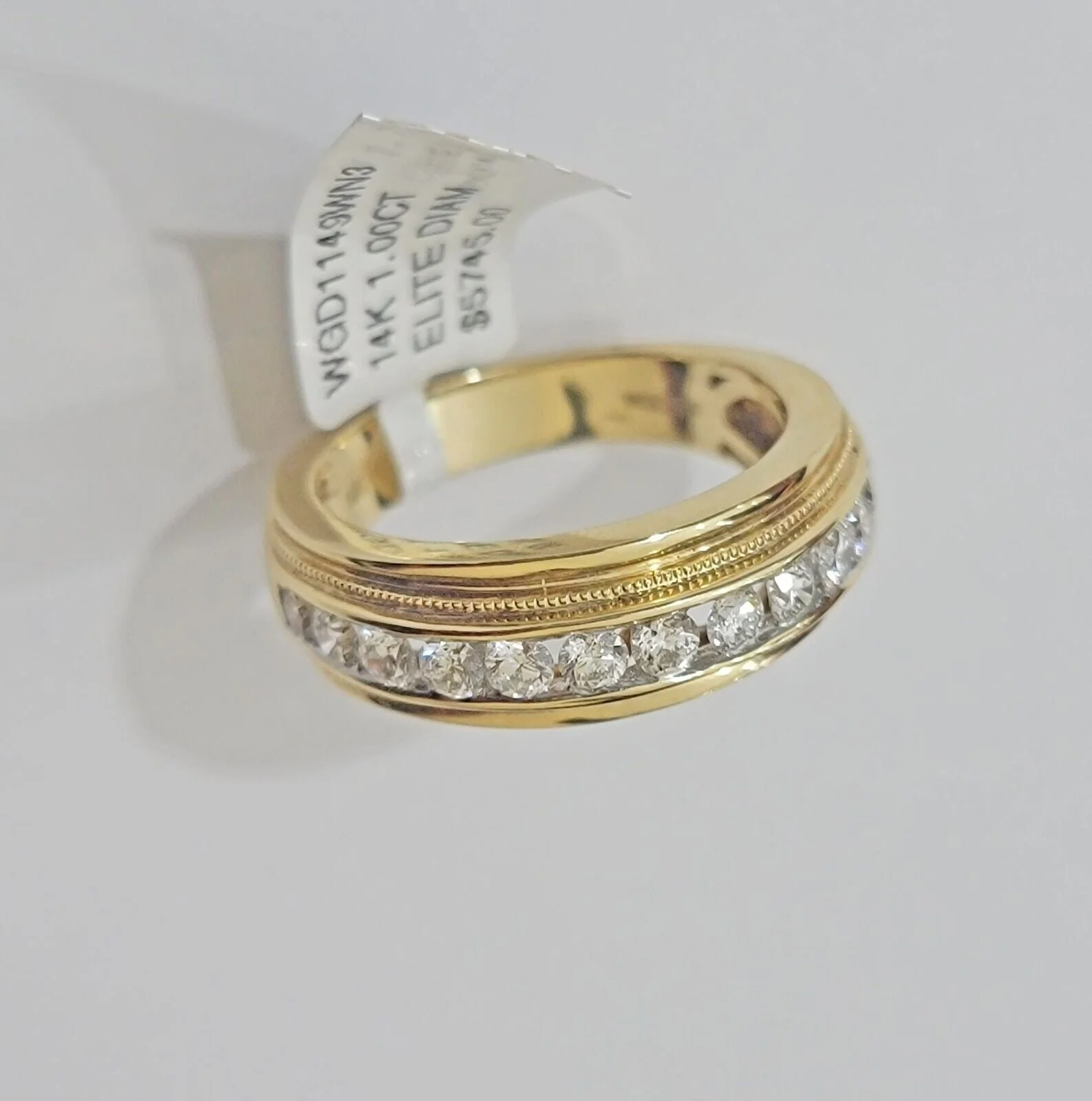 Solid 14k Yellow Gold Diamond Ring Men's Band 1CT Wedding Engagement, Genuine Ring Sizes 6,7,8,9,10,11 & 12 - Image 6