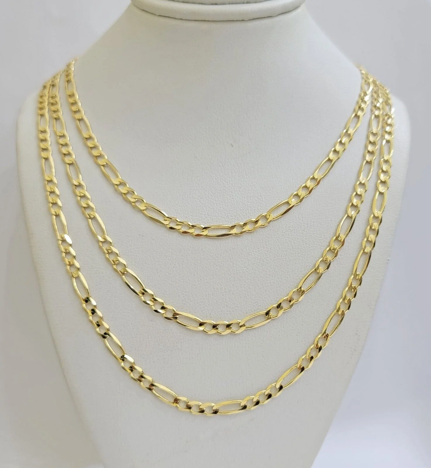 Solid 14k Yellow Gold Figaro chain Necklace 24 Inch 3.5mm Men's STRONG REAL 14kt - Image 5