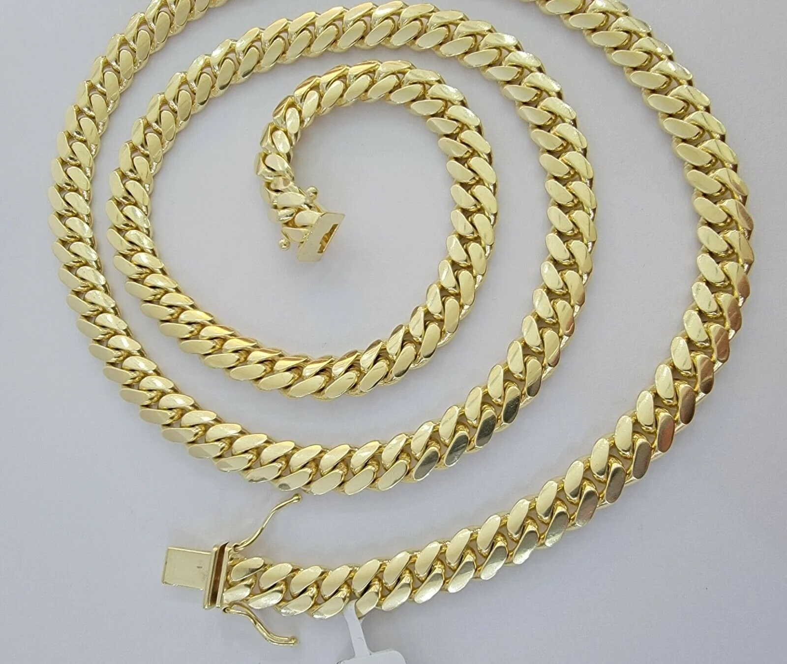 Solid Cuban Link Necklace 26" 7mm 10k Yellow Gold Men's Chain Box Lock, Real 10k - Image 6