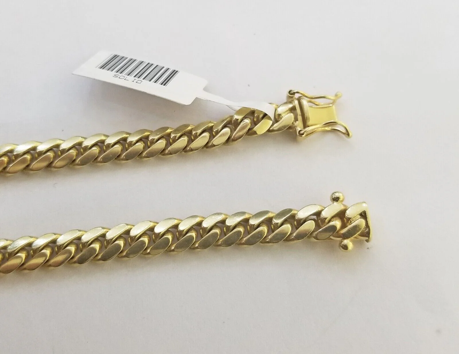 Solid Real 10k Gold Chain Miami Cuban Link 6mm Box Lock 22" Yellow Gold Necklace - Image 5